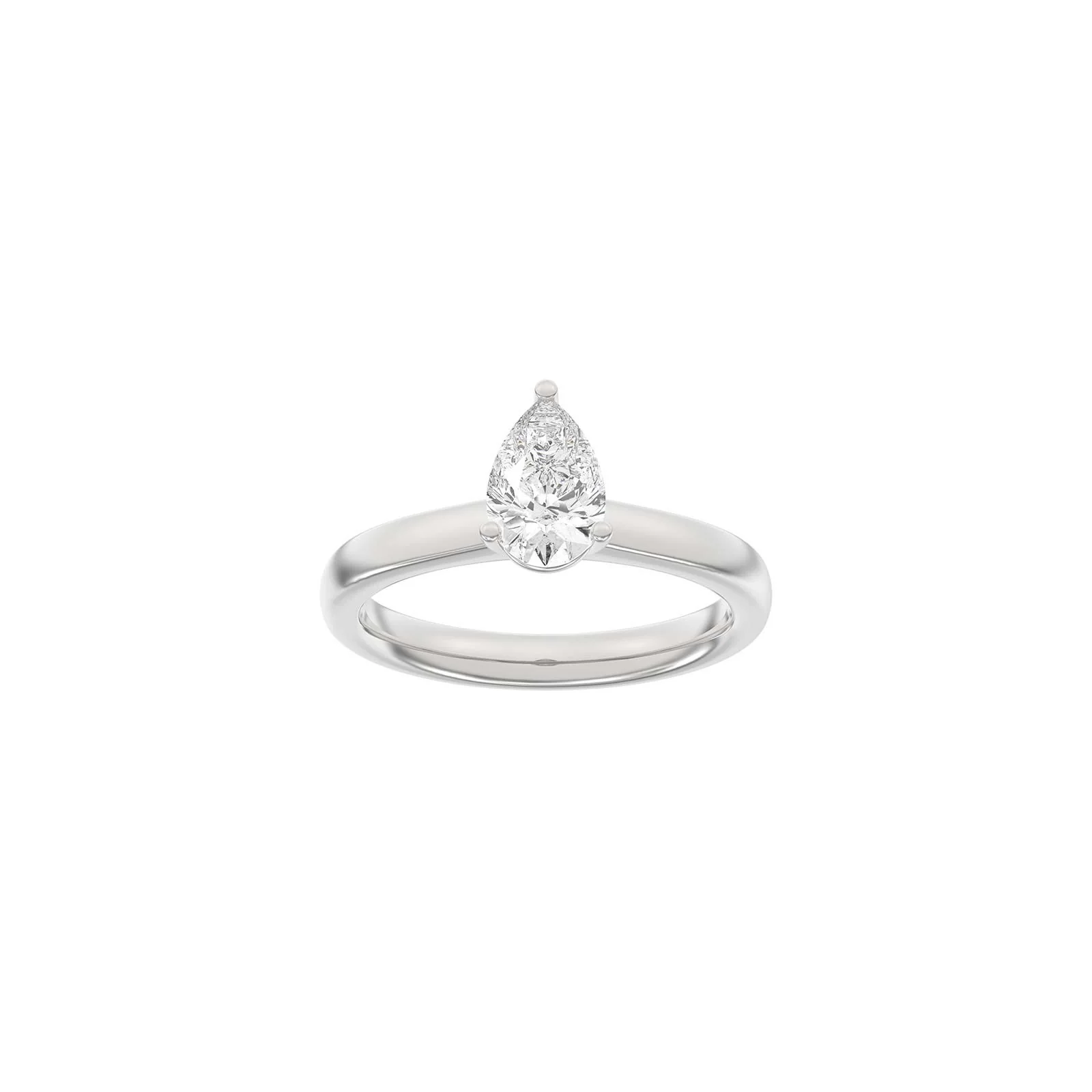 LUXURY Classic dråbe 14kt. guldring m. lab grown diamant 1,0ct TW/VS2 - Image 3