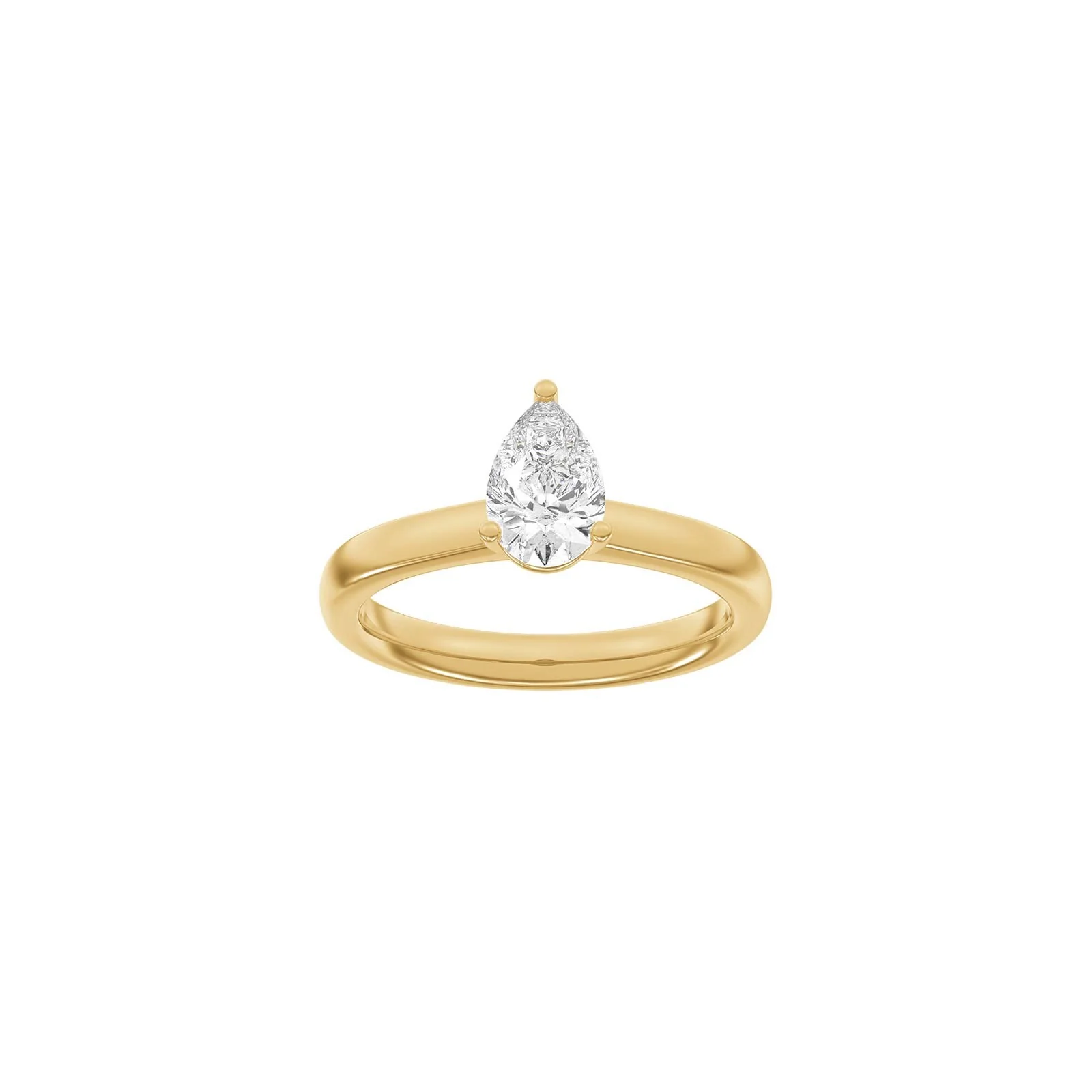 LUXURY Classic dråbe 14kt. guldring m. lab grown diamant 1,0ct TW/VS2 - Image 4