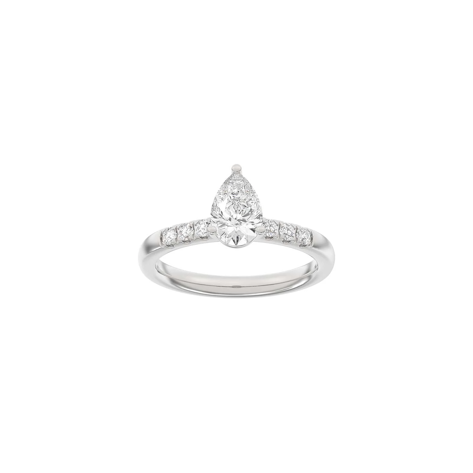 LUXURY Classic dråbe 14kt. guldring m. lab grown diamant 1,2ct TW/VS2 - Image 3