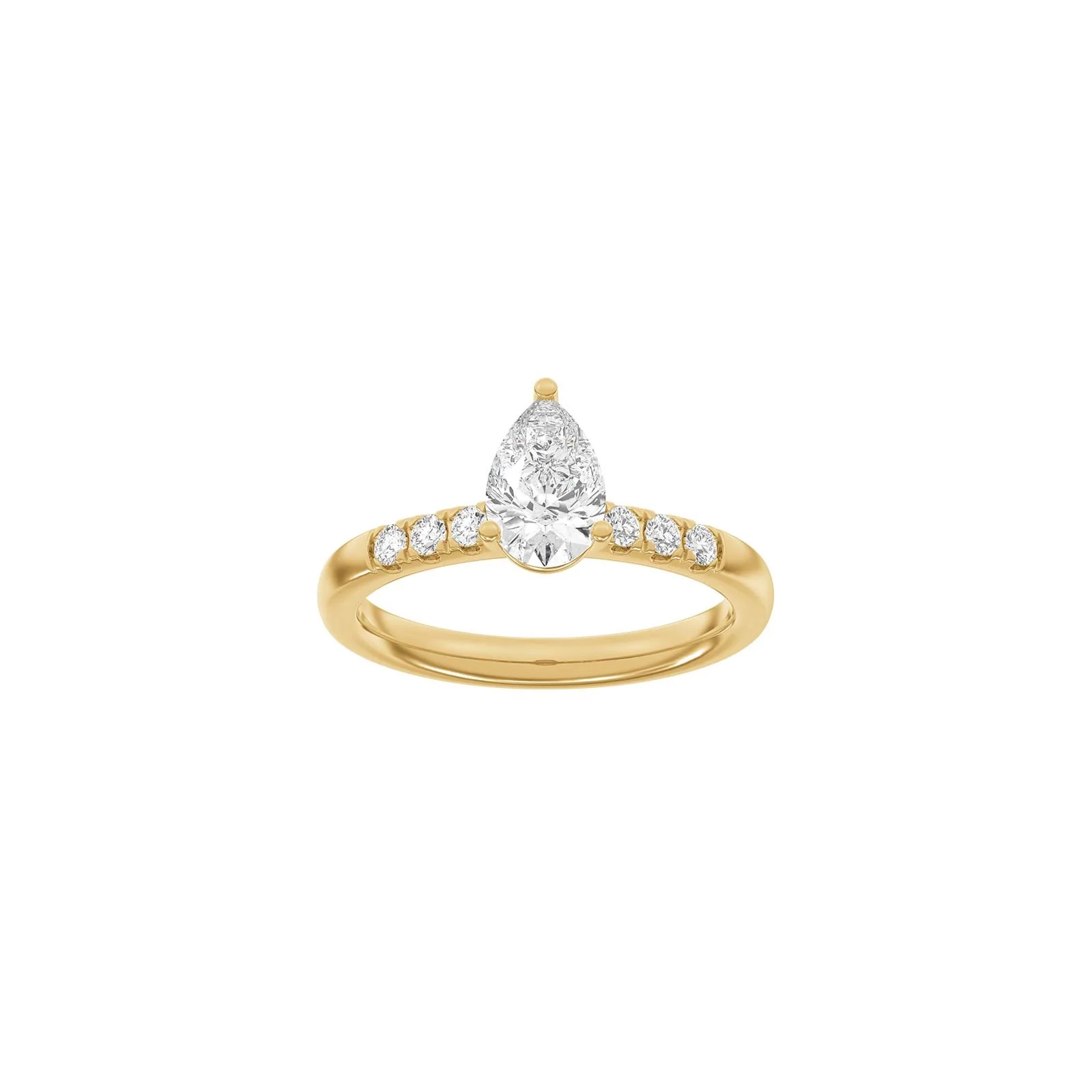 LUXURY Classic dråbe 14kt. guldring m. lab grown diamant 1,2ct TW/VS2 - Image 4