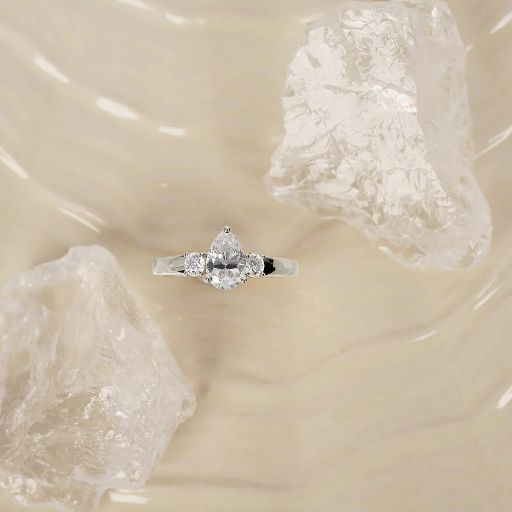 LUXURY Classic dråbe 14kt. guldring m. lab grown diamant 1,33ct TW/VS2 - Image 2