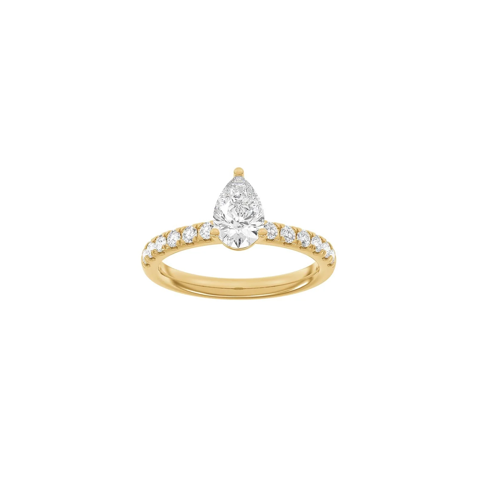 LUXURY Classic dråbe 14kt. guldring m. lab grown diamant 1,4ct TW/VS2 - Image 4