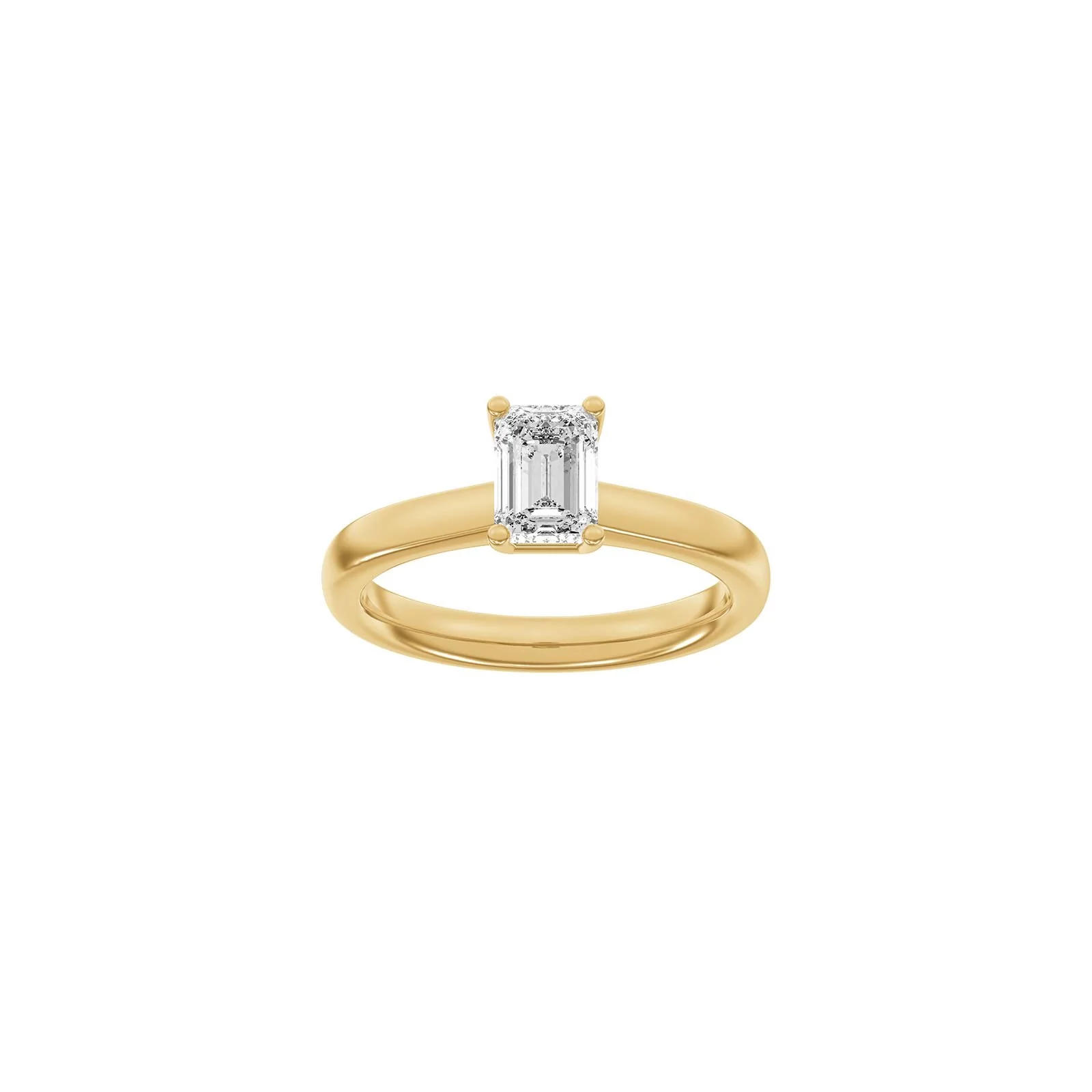 LUXURY Classic firkant 14kt. guldring m. lab grown diamant 1,0ct TW/VS2 - Image 4