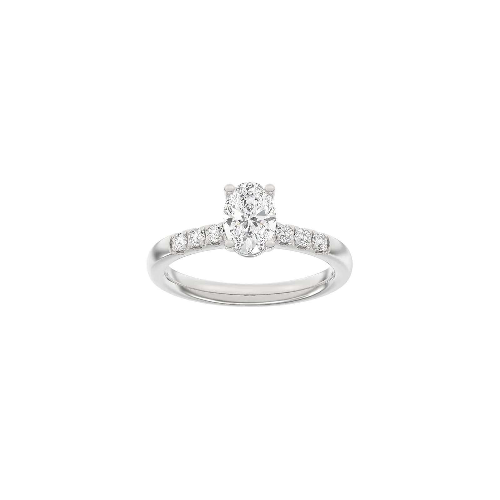 LUXURY Classic oval 14kt. guldring m. lab grown diamant 1,2ct TW/VS2 - Image 3