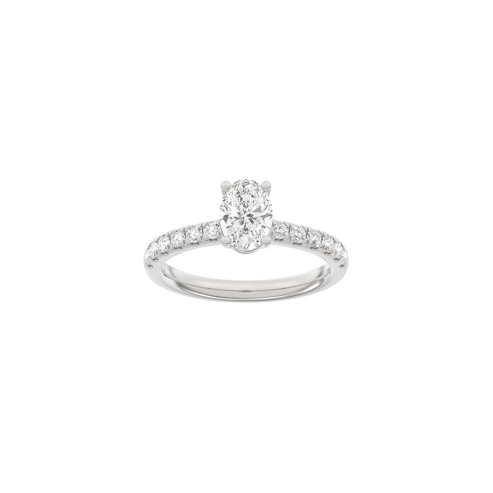 LUXURY Classic oval 14kt. guldring m. lab grown diamant 1,4ct TW/VS2 - Image 3