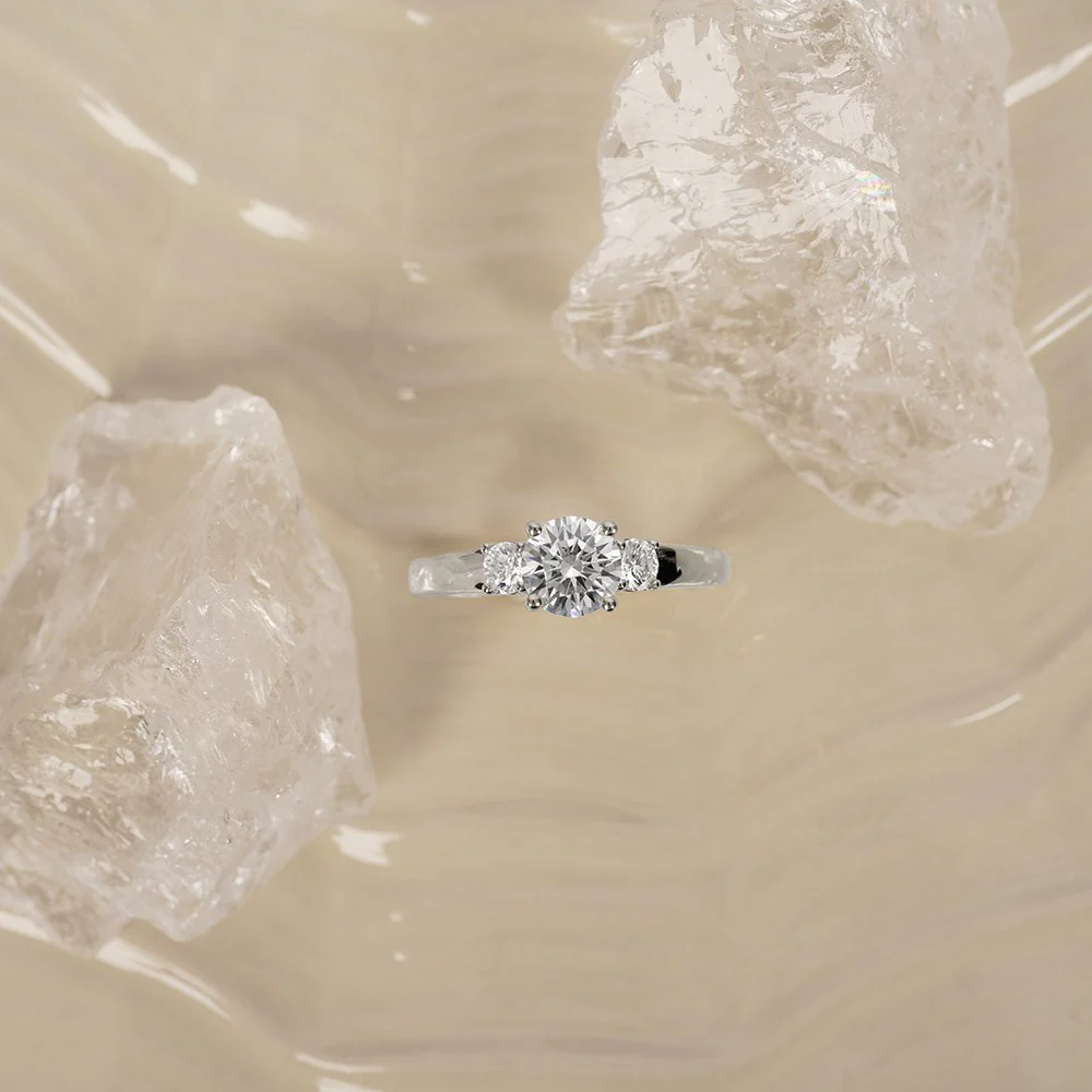 LUXURY Classic rund 14kt. guldring m. lab grown diamant 1,33ct TW/VS2 - Image 2