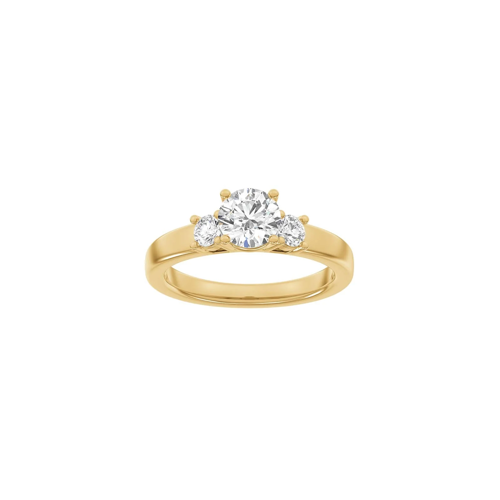 LUXURY Classic rund 14kt. guldring m. lab grown diamant 1,33ct TW/VS2 - Image 4