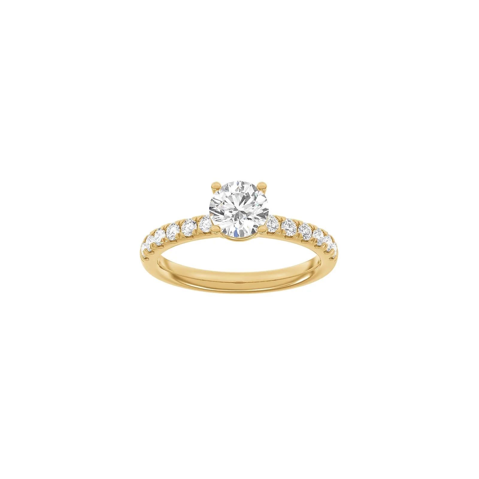 LUXURY Classic rund 14kt. guldring m. lab grown diamant 1,4ct TW/VS2 - Image 4