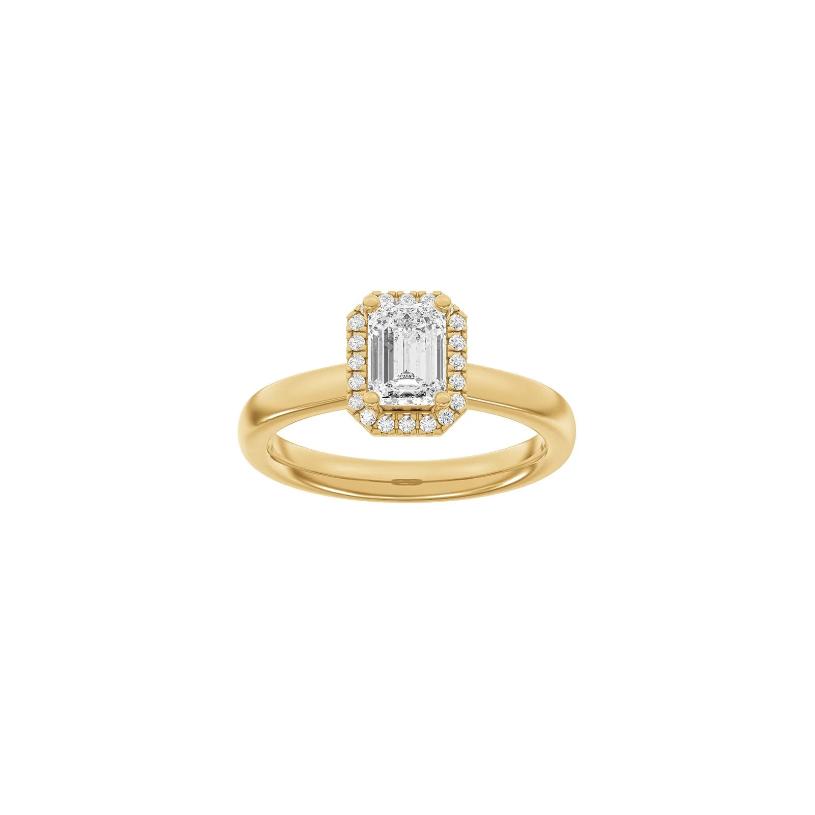 LUXURY Halo firkant 14kt. guldring m. lab grown diamant 1,12ct TW/VS2 - Image 3