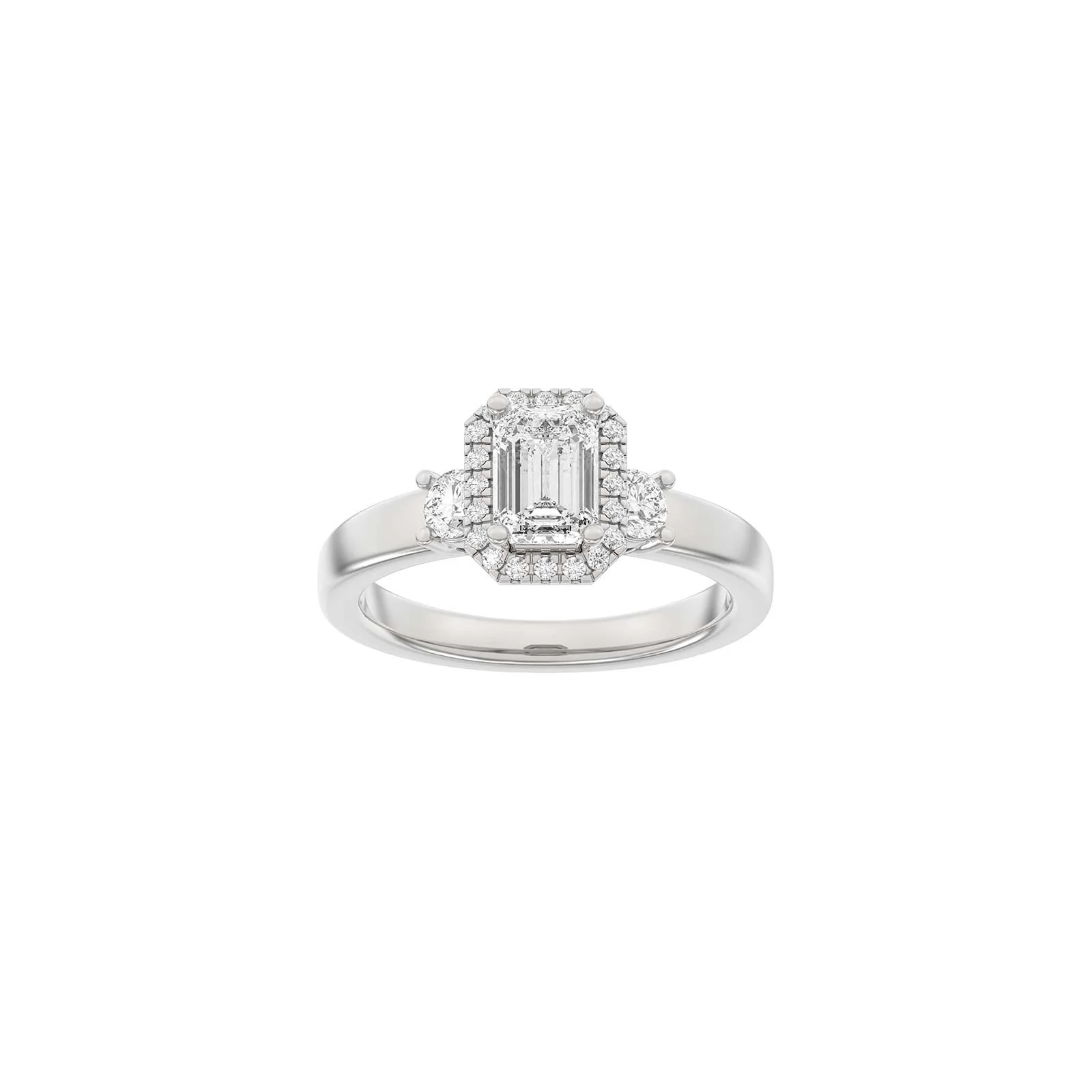 LUXURY Halo firkant 14kt. guldring m. lab grown diamant 1,45ct TW/VS2 - Image 2