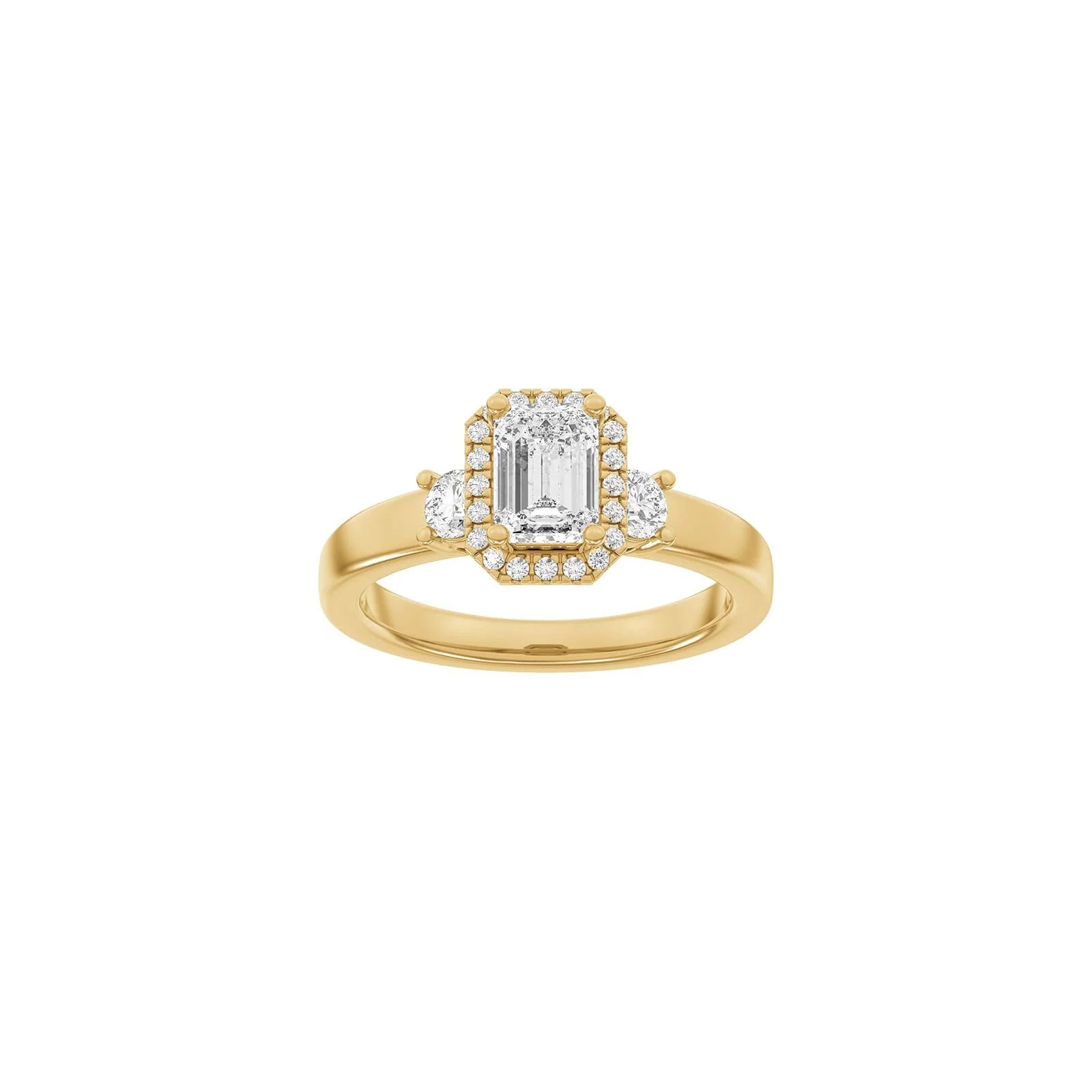 LUXURY Halo firkant 14kt. guldring m. lab grown diamant 1,45ct TW/VS2 - Image 3