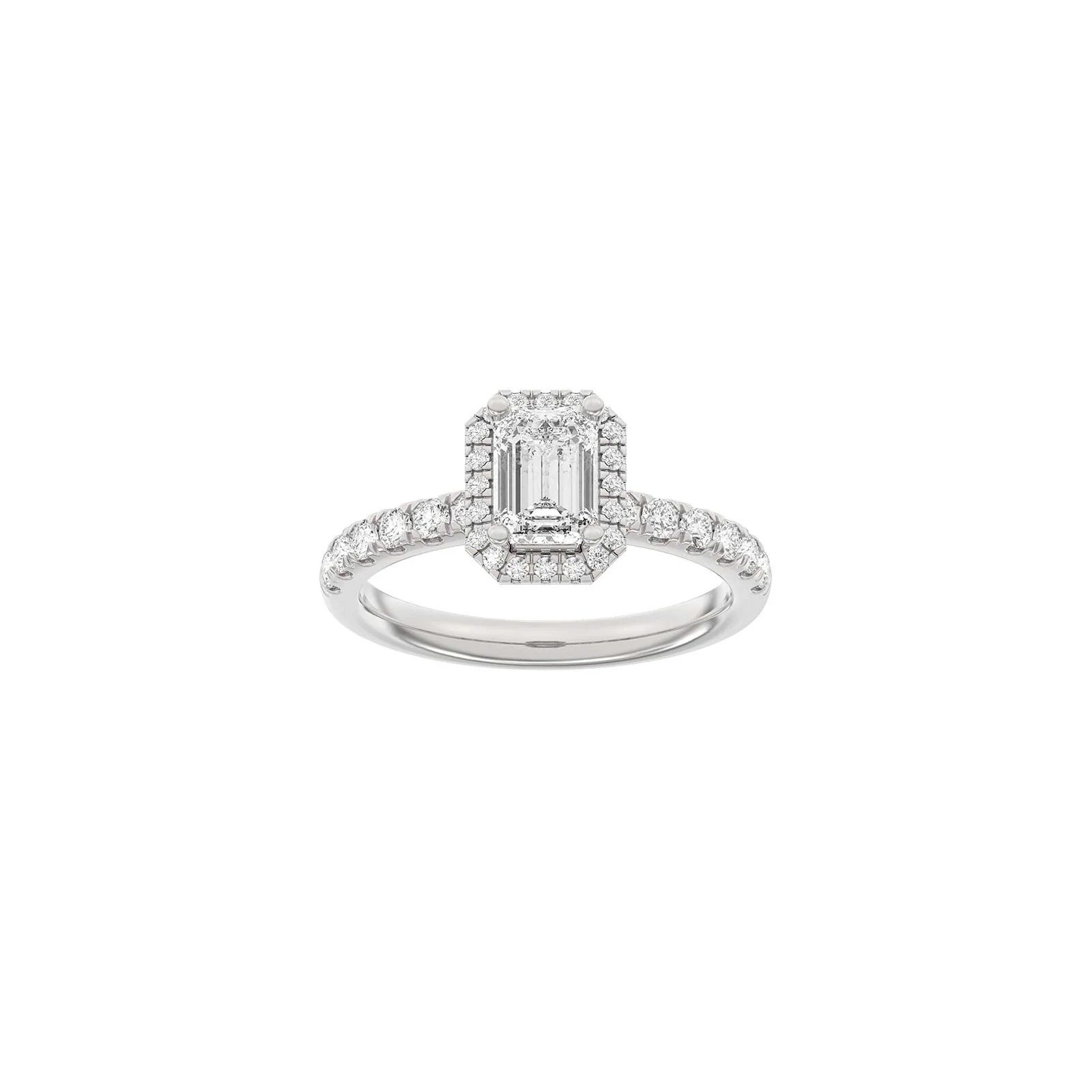 LUXURY Halo firkant 14kt. guldring m. lab grown diamant 1,52ct TW/VS2 - Image 3