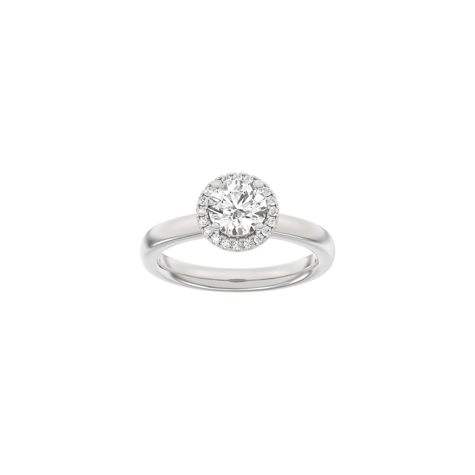 LUXURY Halo rund 14kt. guldring m. lab grown diamant 1,12ct TW/VS2 - Image 3