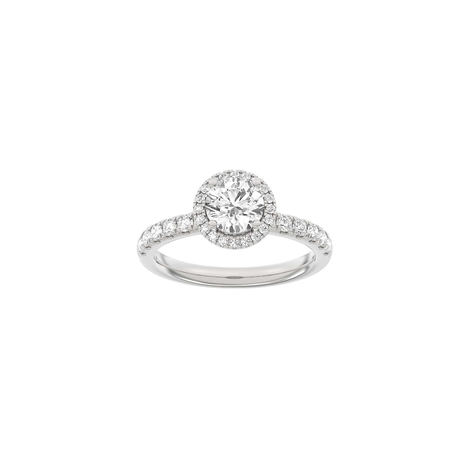 LUXURY Halo rund 14kt. guldring m. lab grown diamant 1,52ct TW/VS2 - Image 3