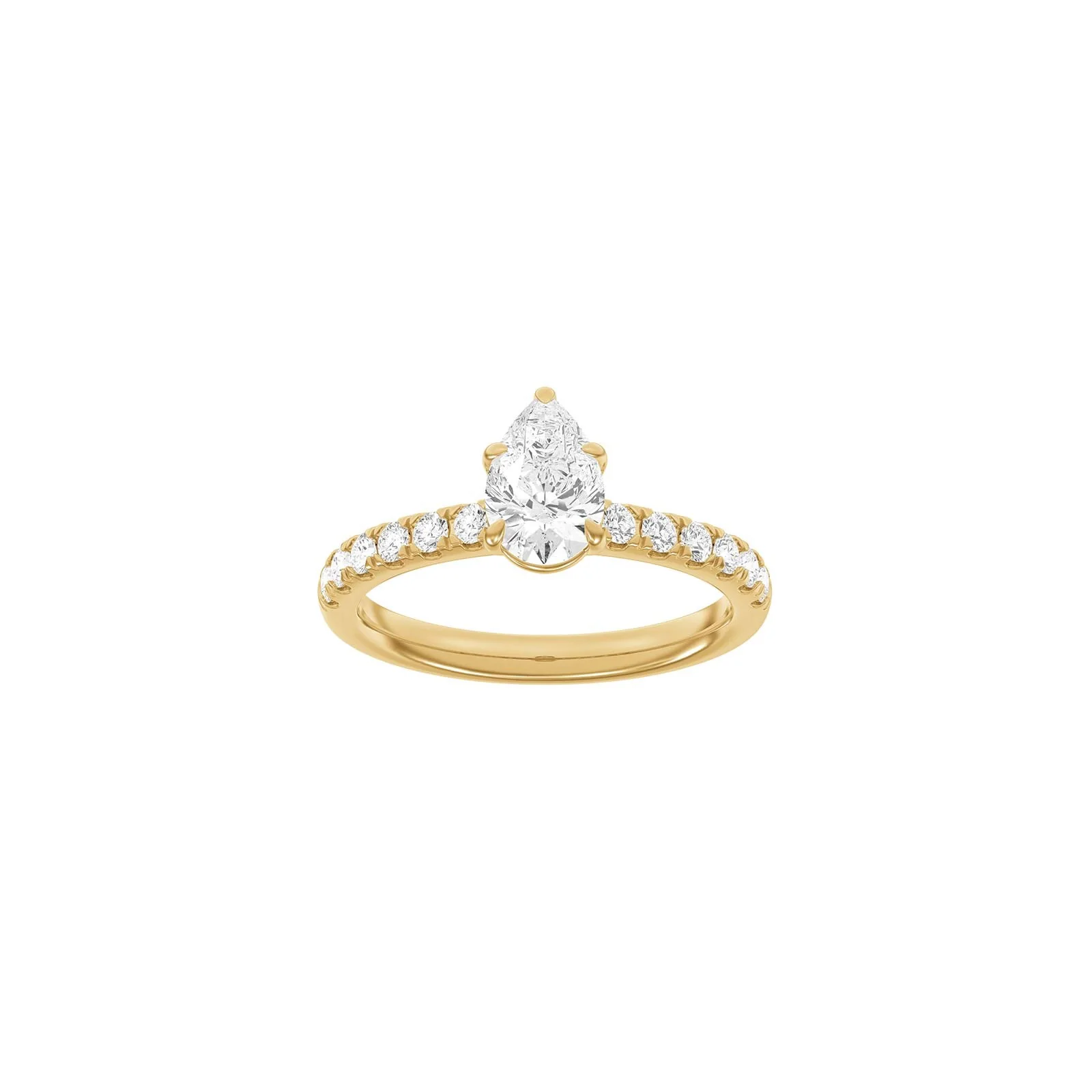 LUXURY Modern dråbe 14kt. guldring m. lab grown diamant 1,4ct TW/VS2 - Image 4