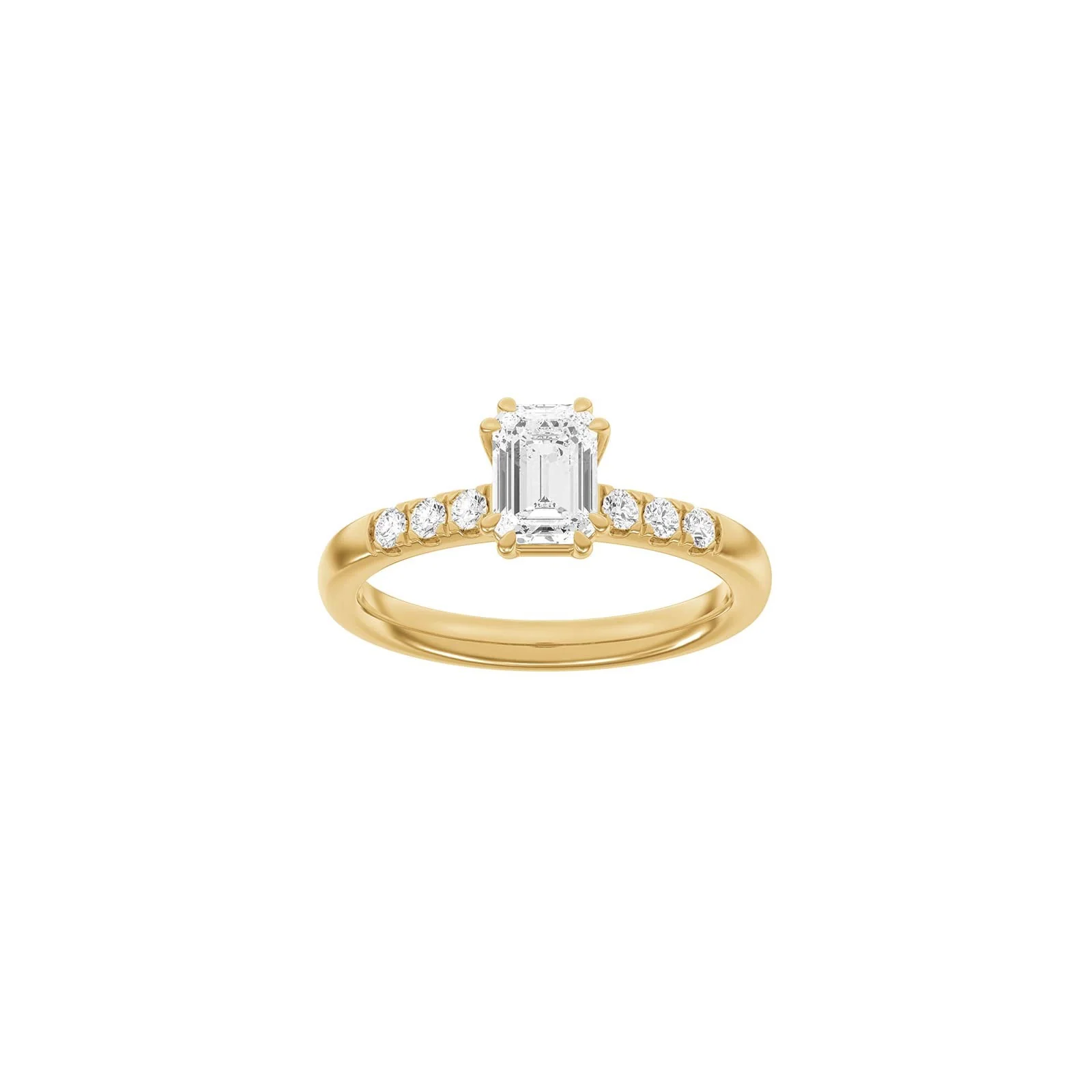 LUXURY Modern firkant 14kt. guldring m. lab grown diamant 1,2ct TW/VS2 - Image 4