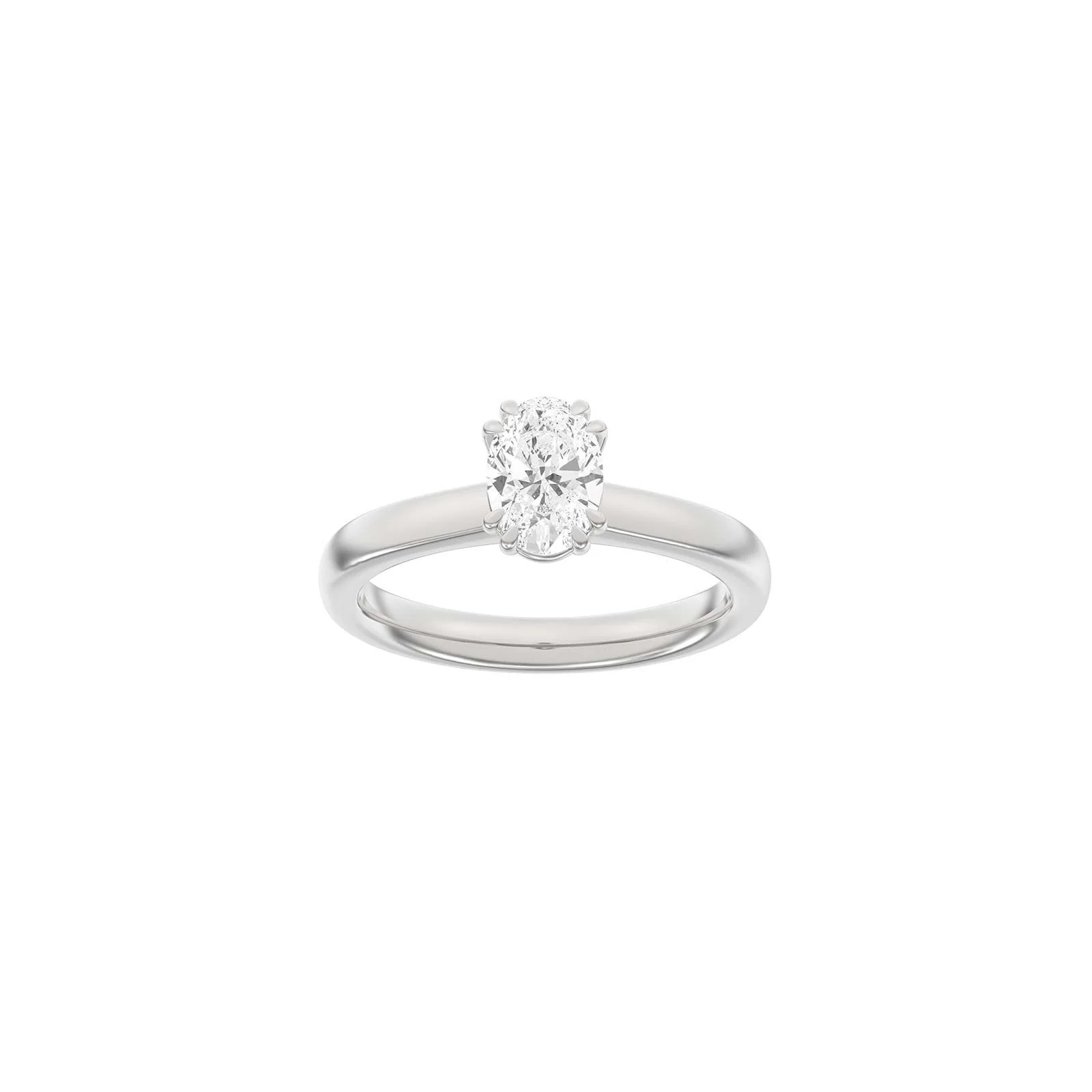 LUXURY Modern oval 14kt. guldring m. lab grown diamant 1,0ct TW/VS2 - Image 3