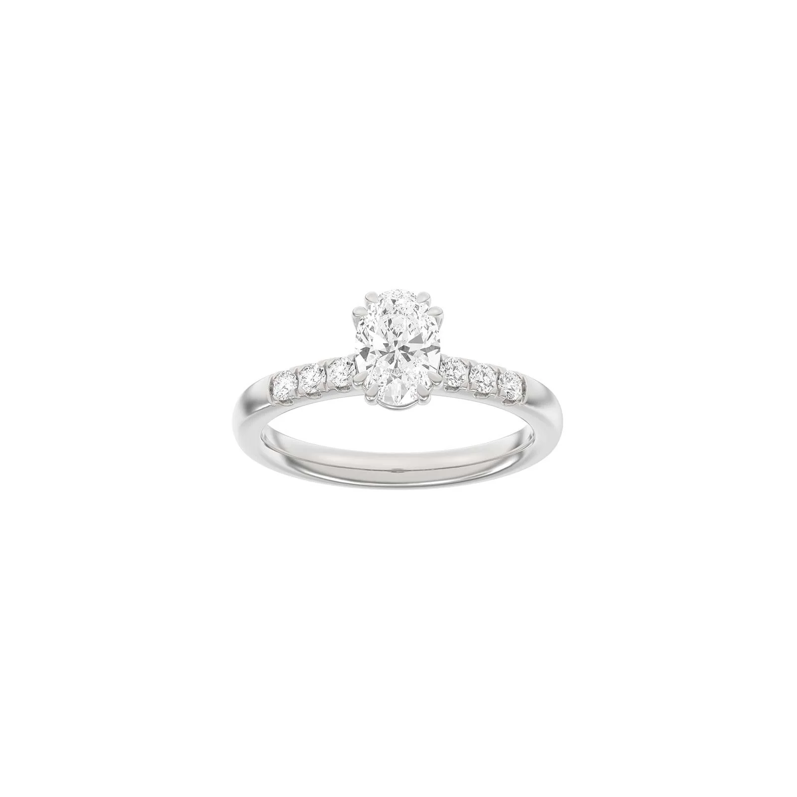 LUXURY Modern oval 14kt. guldring m. lab grown diamant 1,2ct TW/VS2 - Image 3