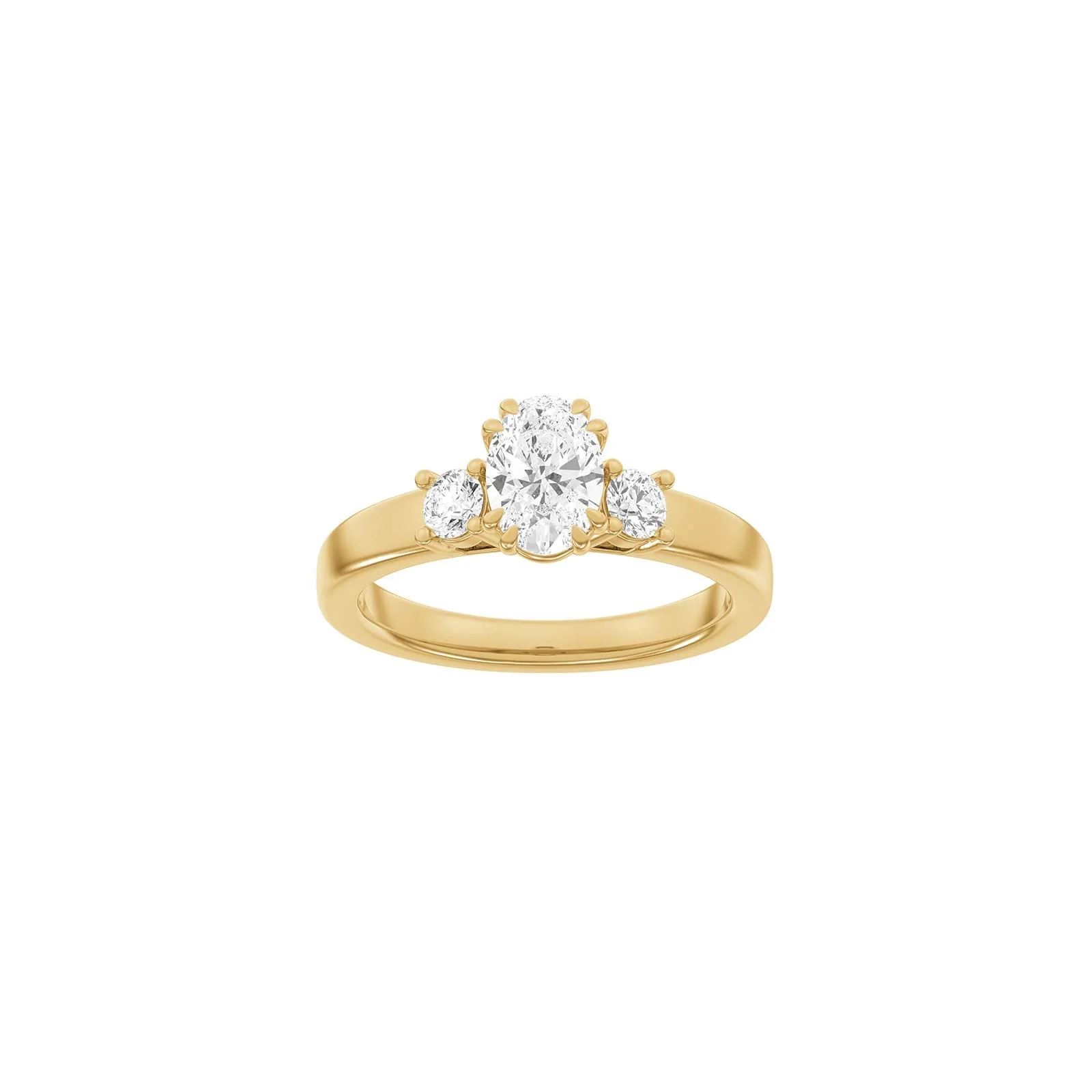 LUXURY Modern oval 14kt. guldring m. lab grown diamant 1,33ct TW/VS2 - Image 4