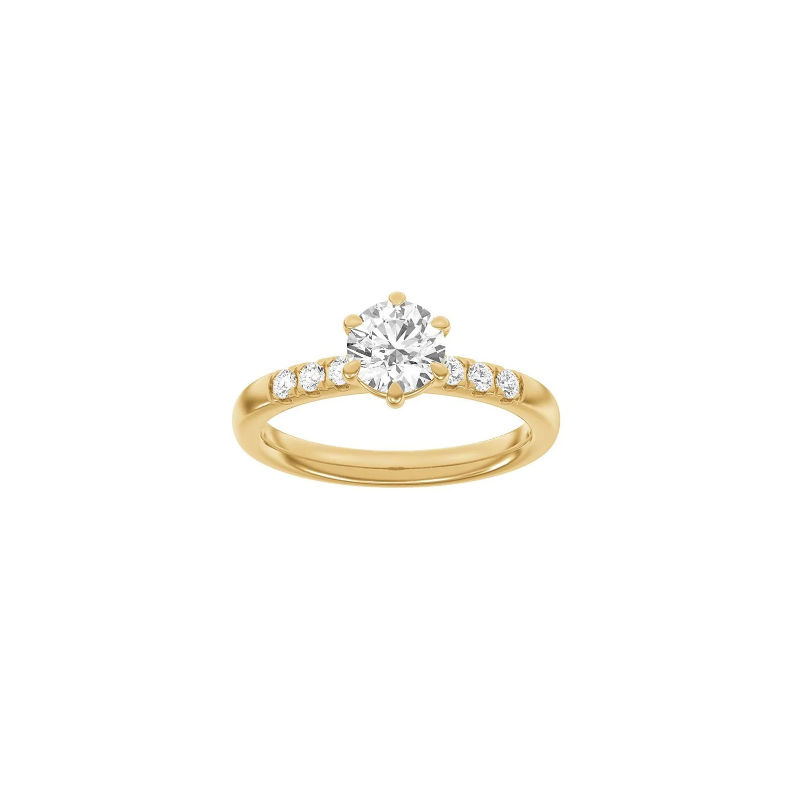 LUXURY Modern rund 14kt. guldring m. lab grown diamant 1,2ct TW/VS2 - Image 4