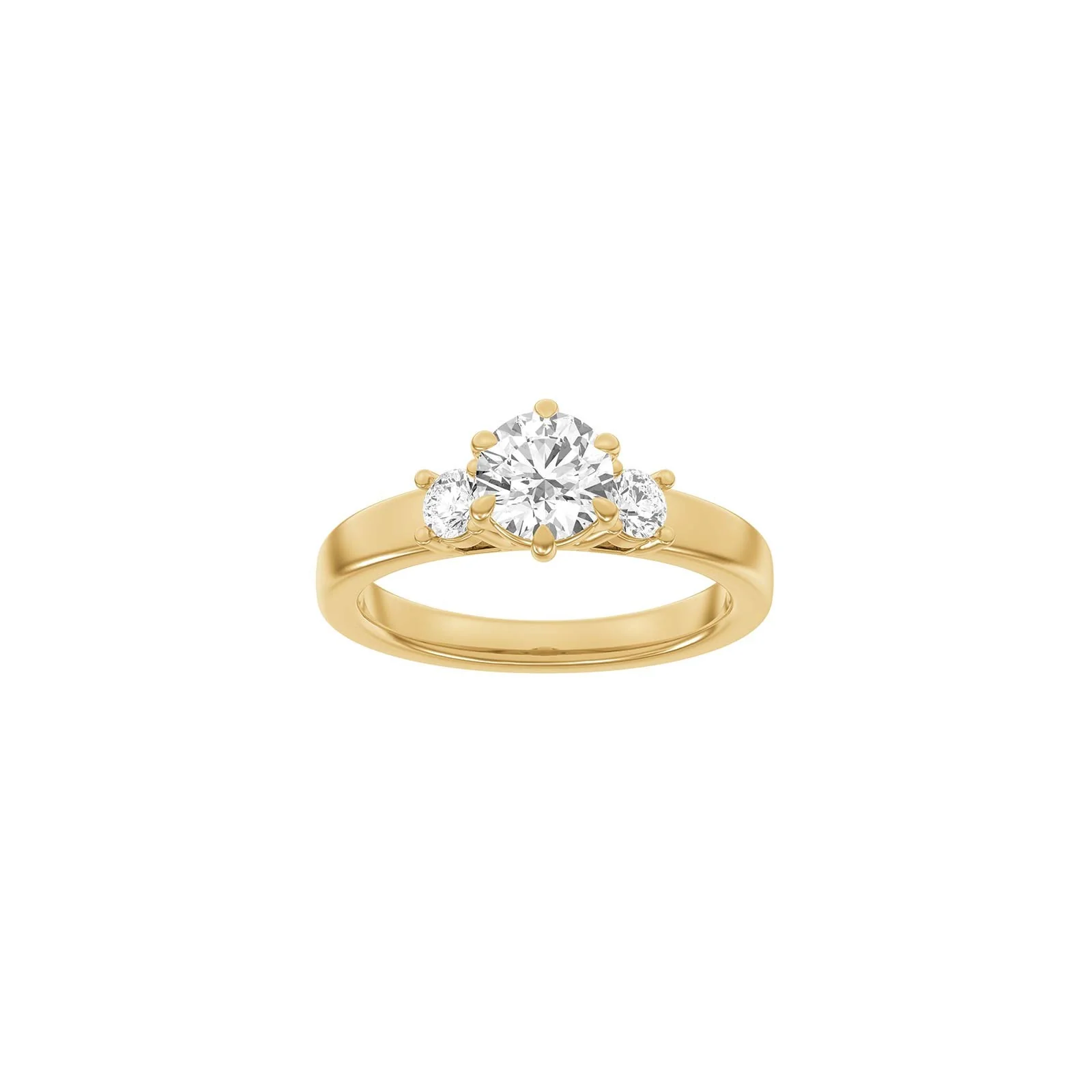 LUXURY Modern rund 14kt. guldring m. lab grown diamant 1,33ct TW/VS2 - Image 4
