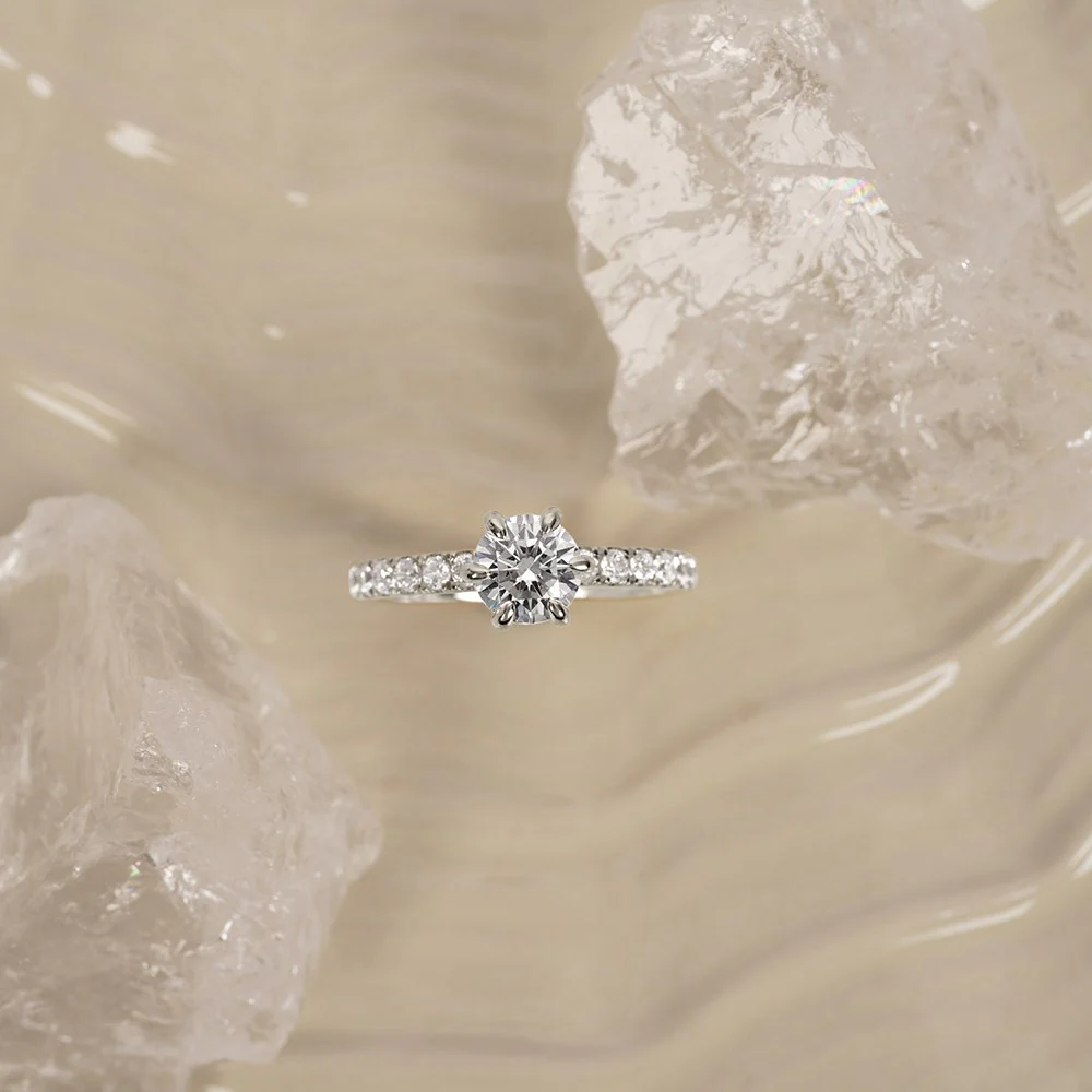 LUXURY Modern rund 14kt. guldring m. lab grown diamant 1,4ct TW/VS2 - Image 2
