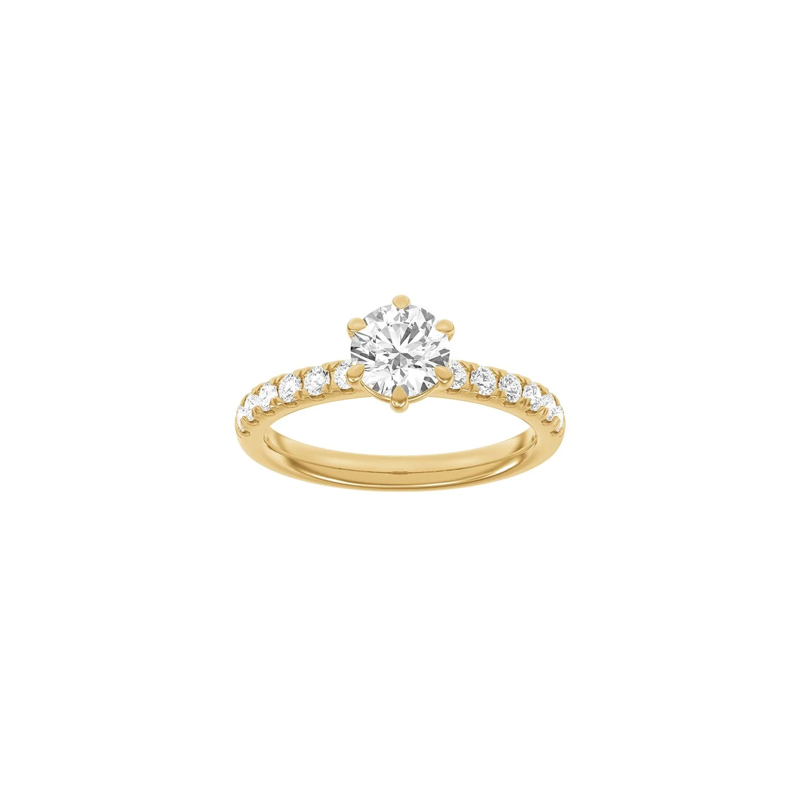 LUXURY Modern rund 14kt. guldring m. lab grown diamant 1,4ct TW/VS2 - Image 4
