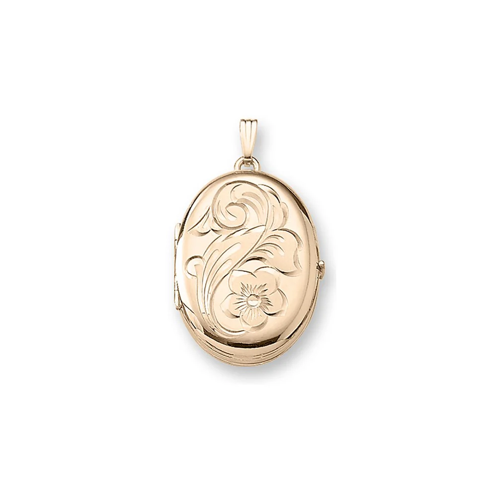 Medaljon m. 14kt. påvalset guld. inkl. kæde - Image 2