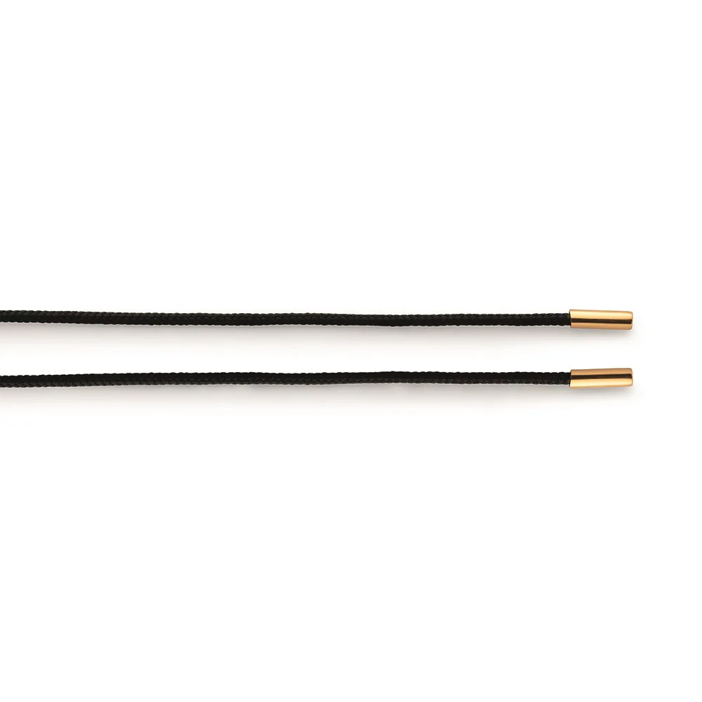 Nylonbånd sort, 925/endestykker fg, 2mm