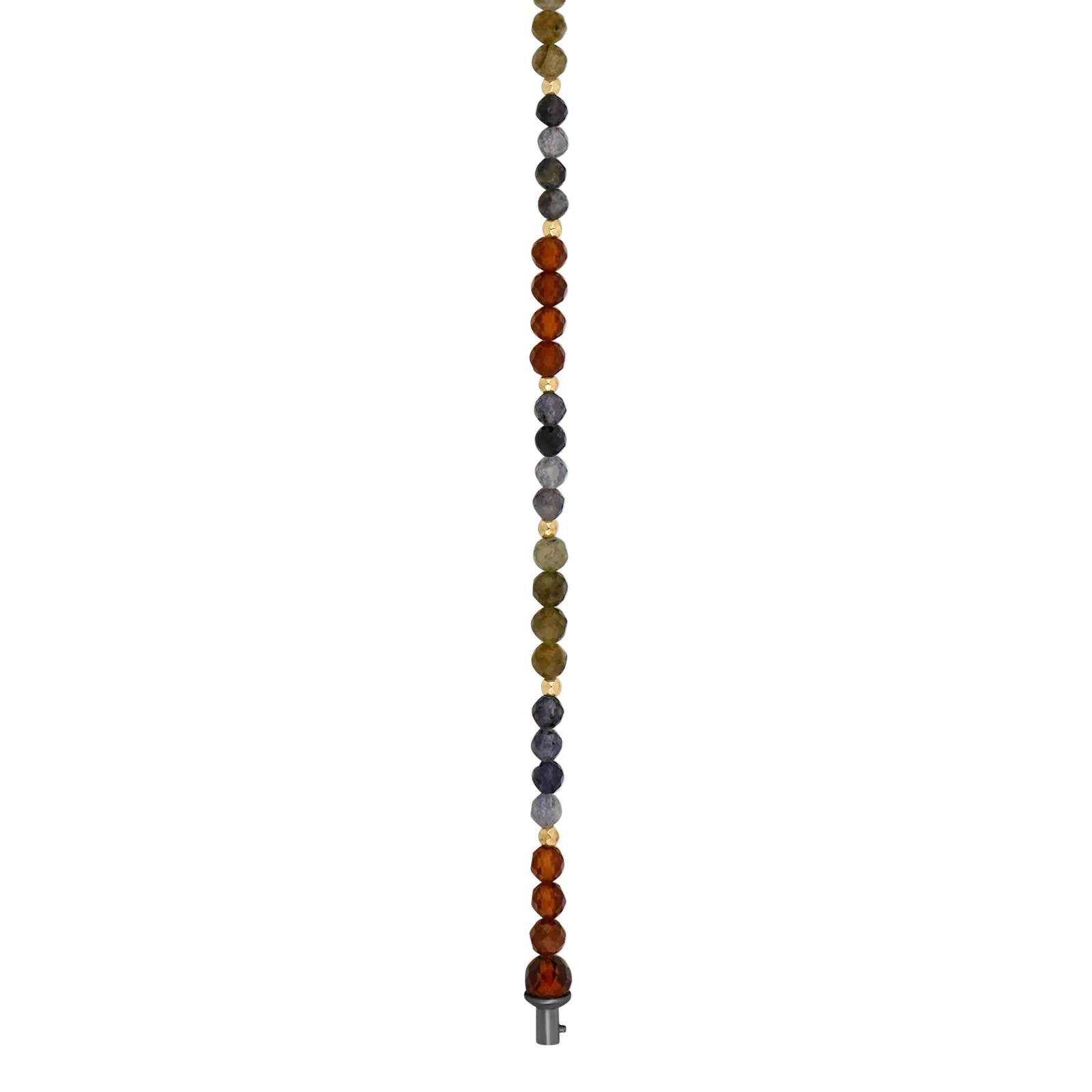 Orange granat, ilolit, labradorit system-kæde 4mm