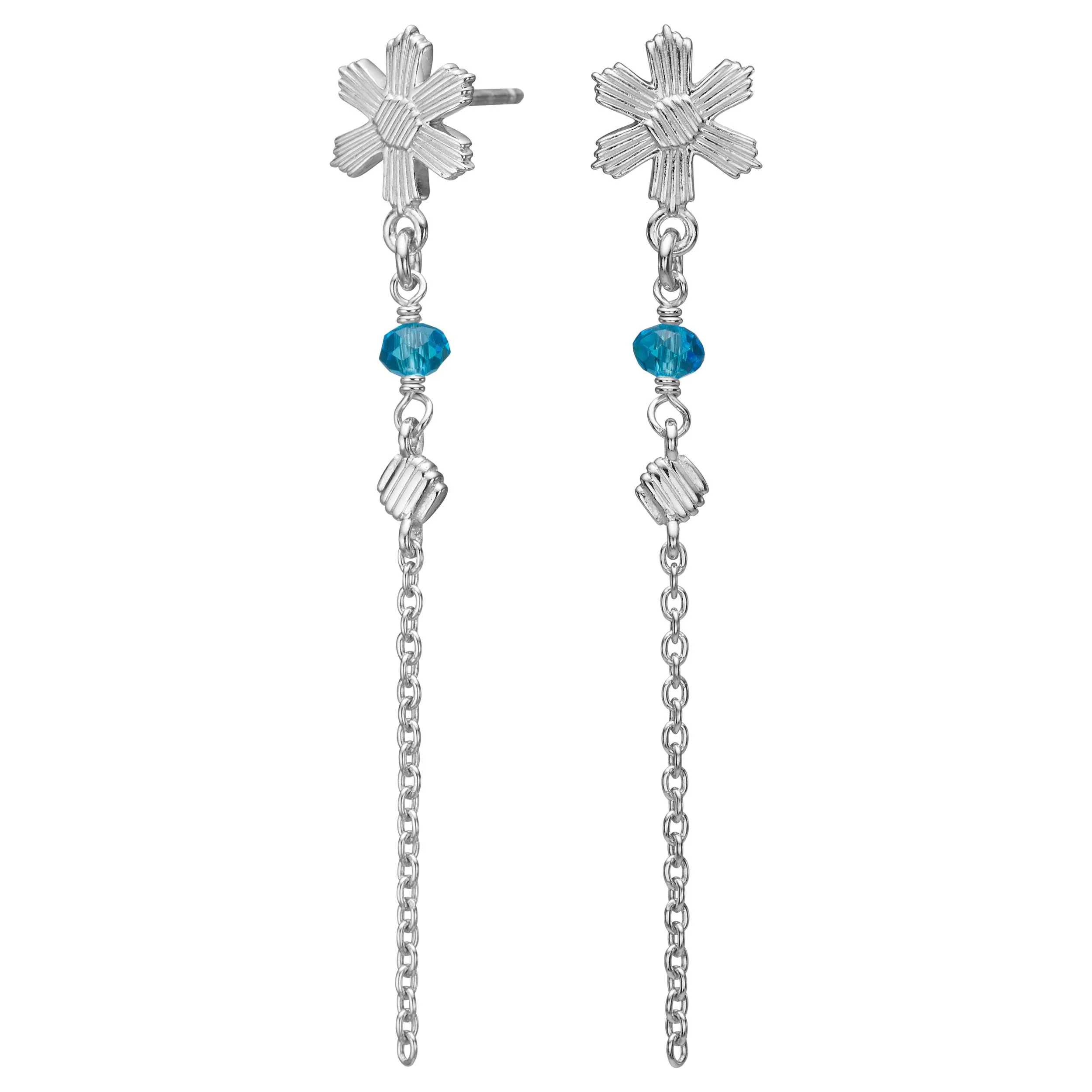 Ørehængere aqua blomst BRODERIE52 - Image 3