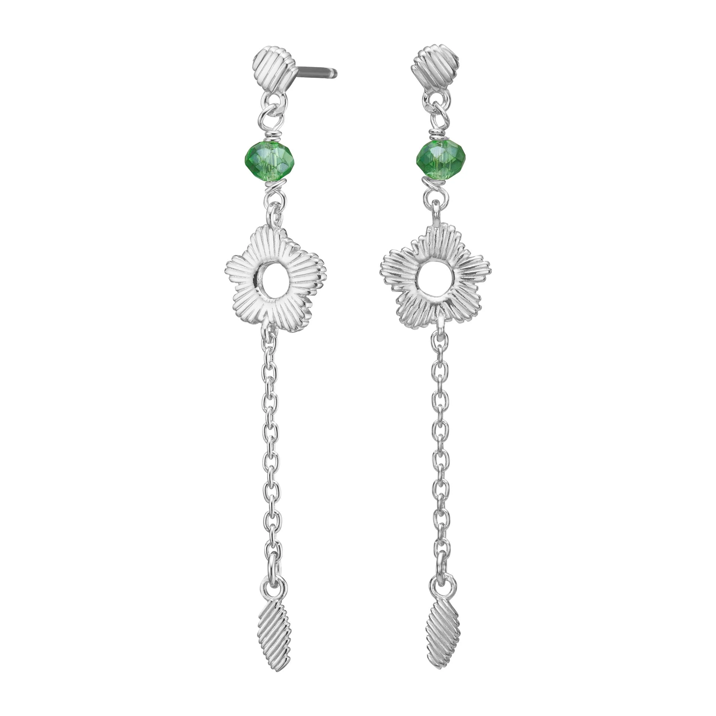 Ørehængere grøn blomst BRODERIE52 - Image 3