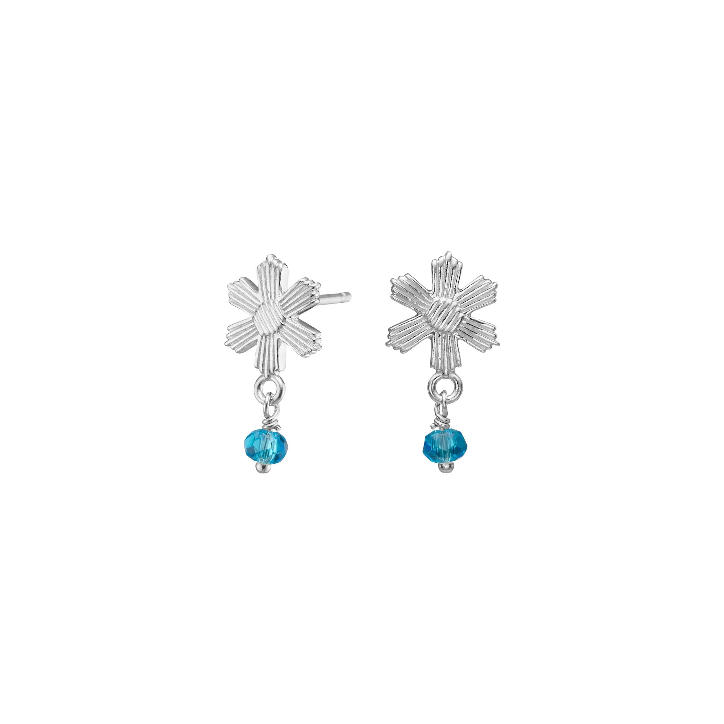 Ørestikker aqua blomst BRODERIE52 - Image 3