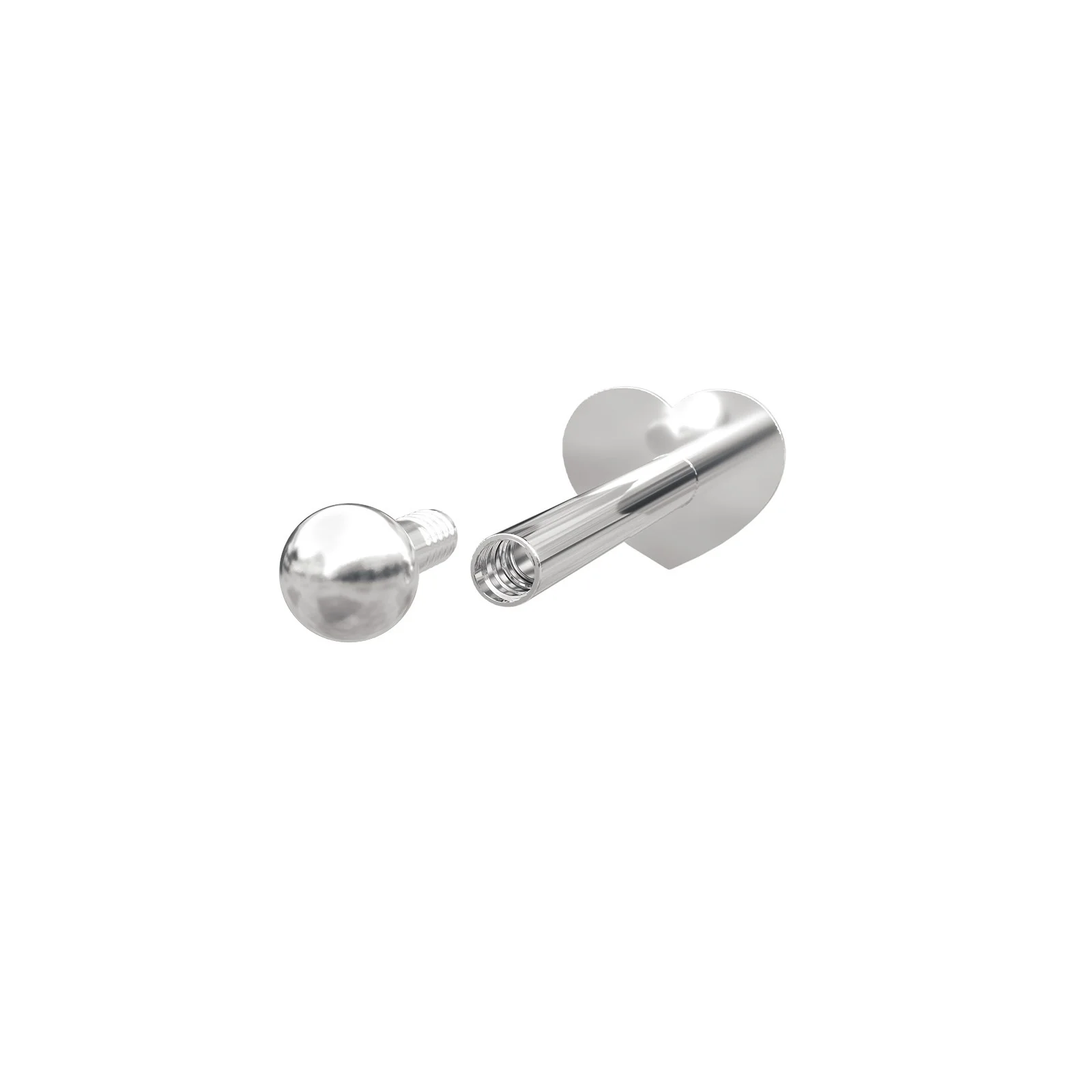 Rhd. sølv Labret-piercing kugle 2mm solid PIERCE52 - Image 2