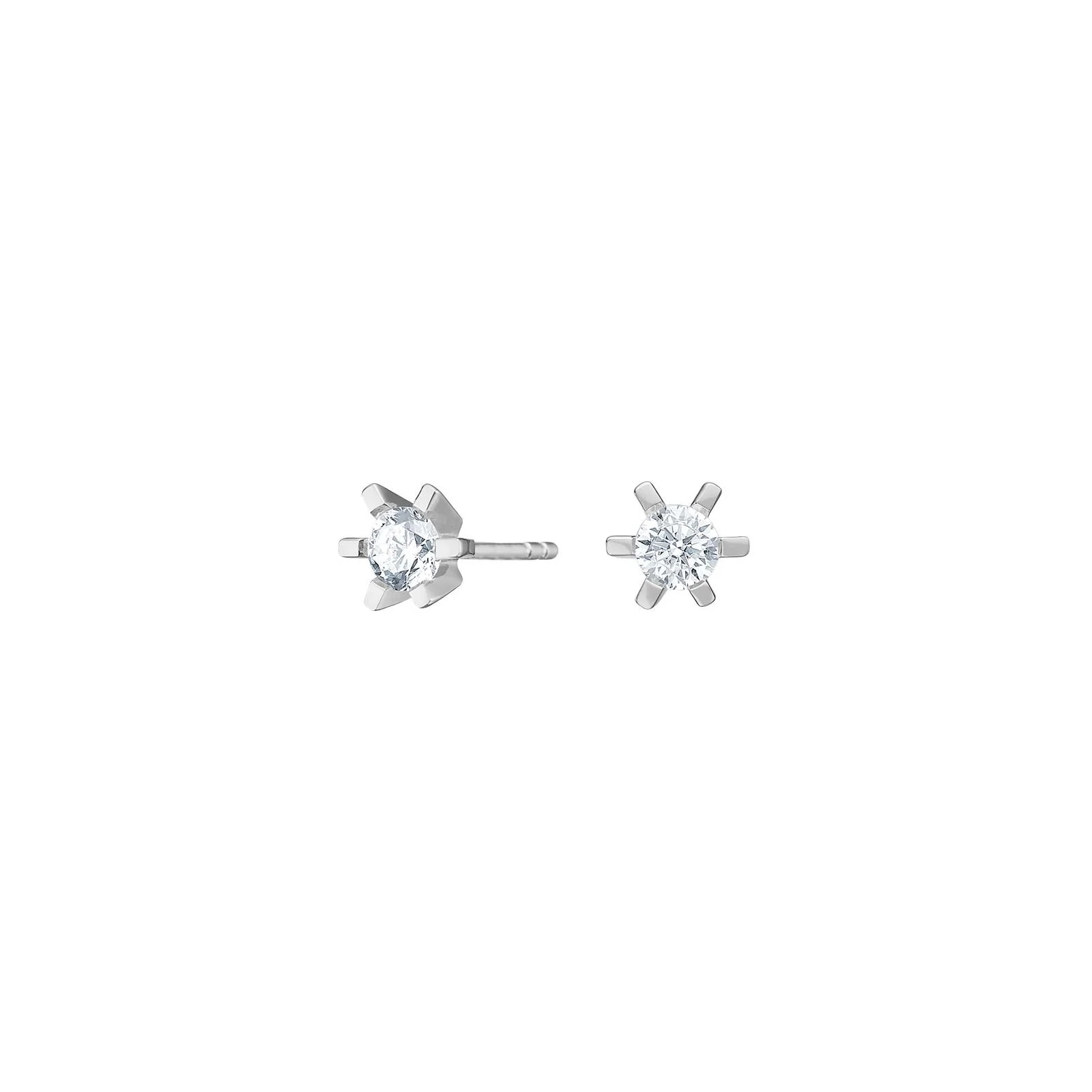 Rhd. sølv øreringe 6 grabber med 4,5mm cz