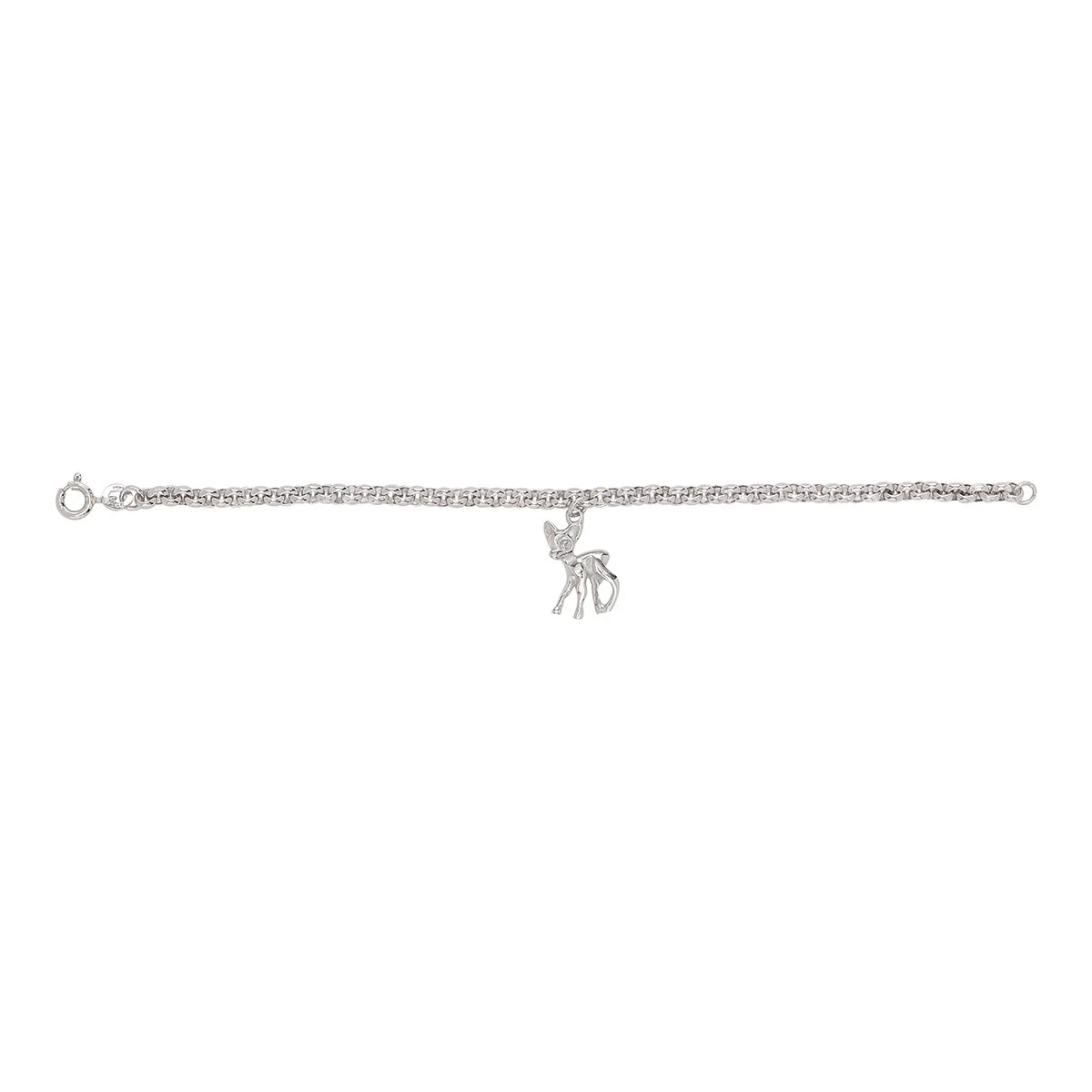 Rhod. sølv armbånd bambi 15mm 15cm