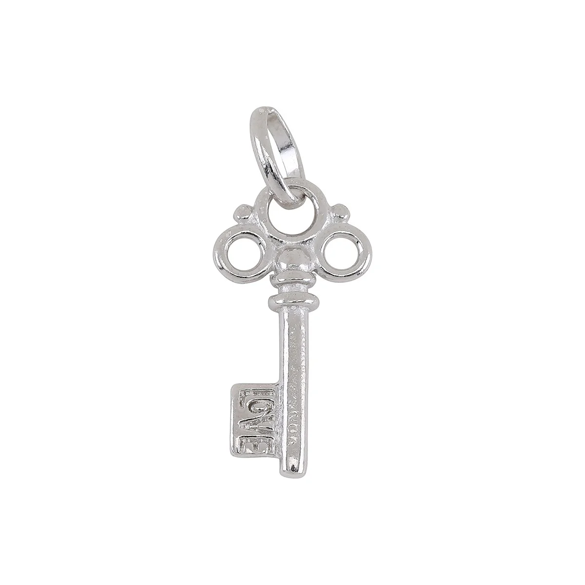 Rhod. sølv vedhæng/charm nøgle 19mm