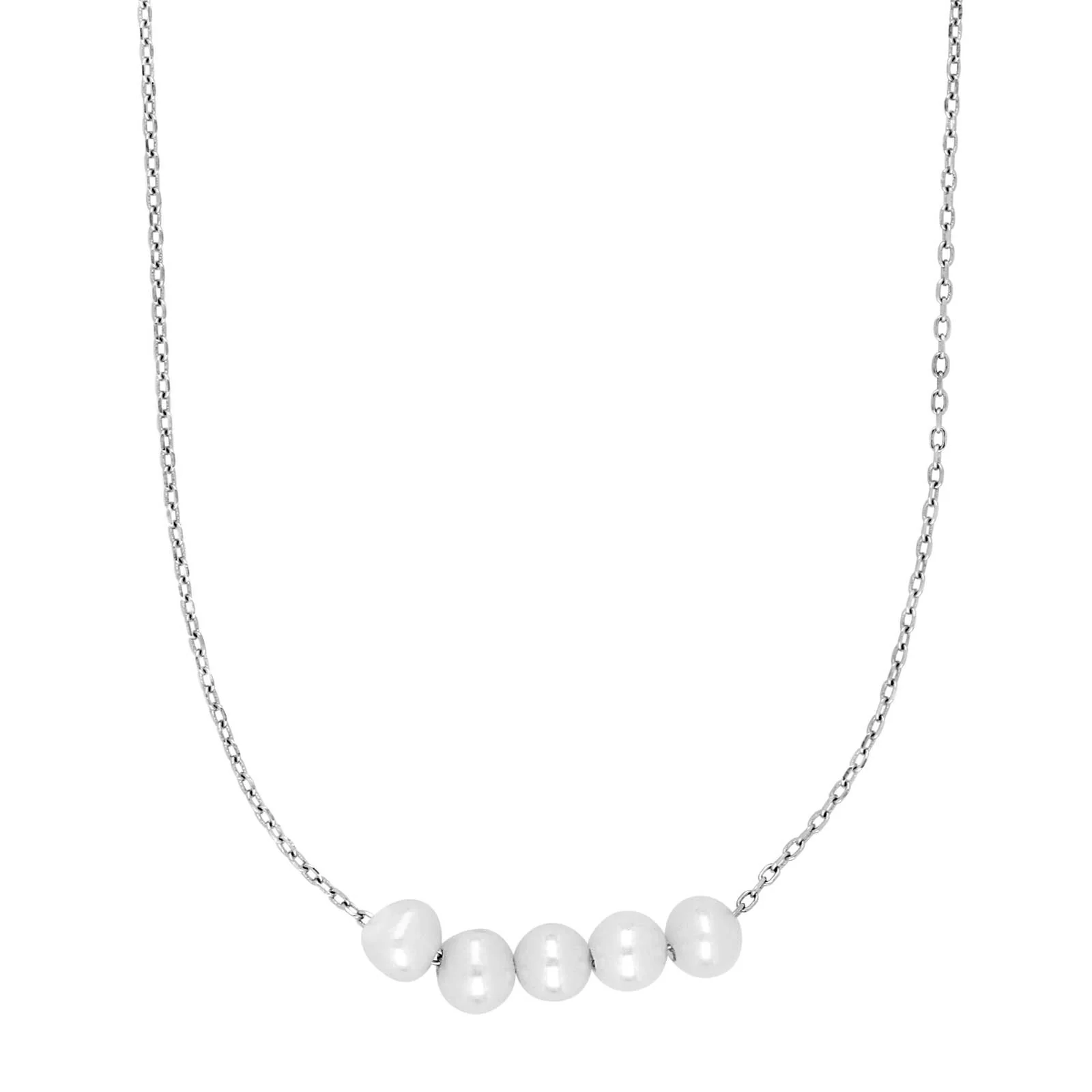 Rhod. sølvhalskæde PEARL52