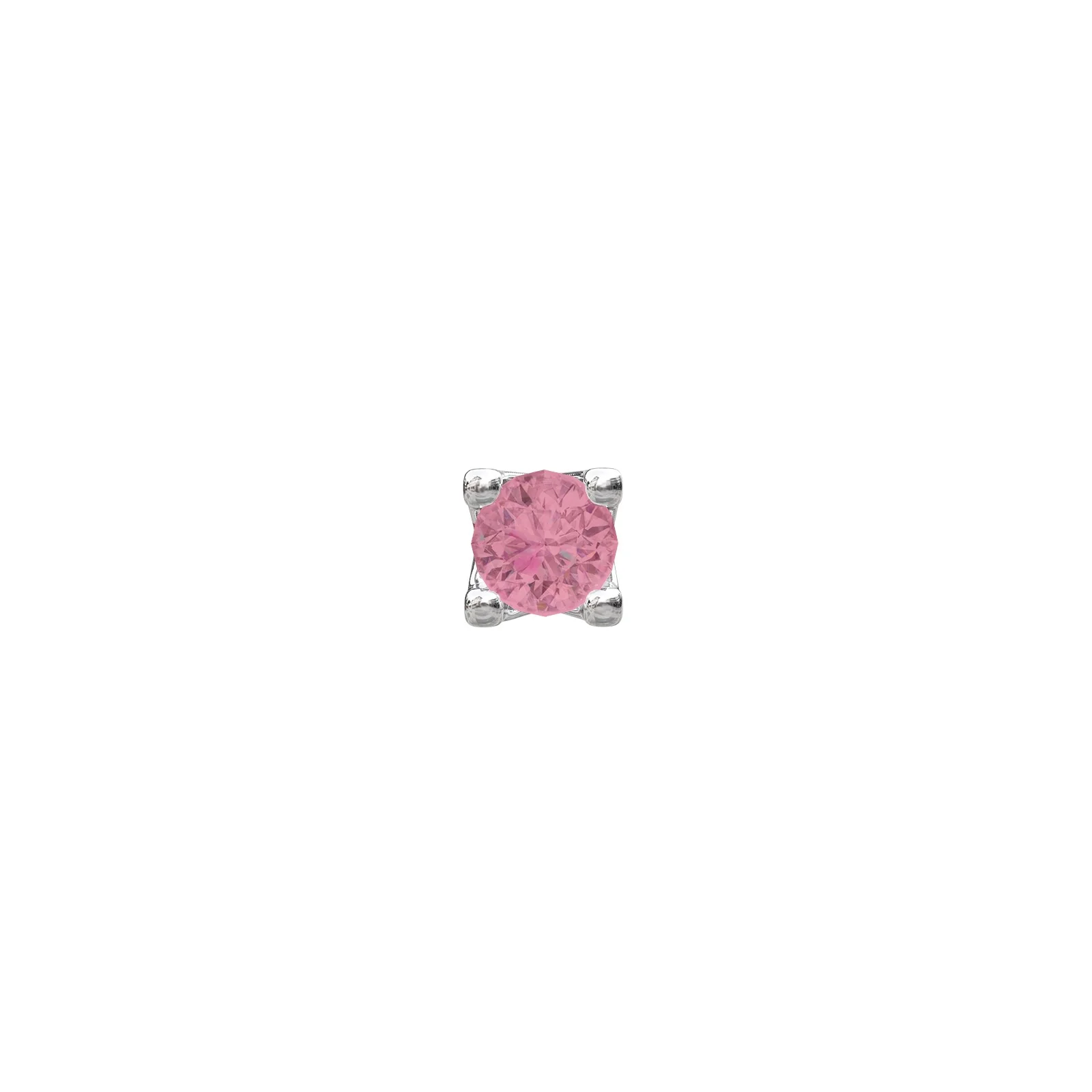 Rhod. sølvørestik m/pink topaz farve cz PIERCE52 1 - Image 2