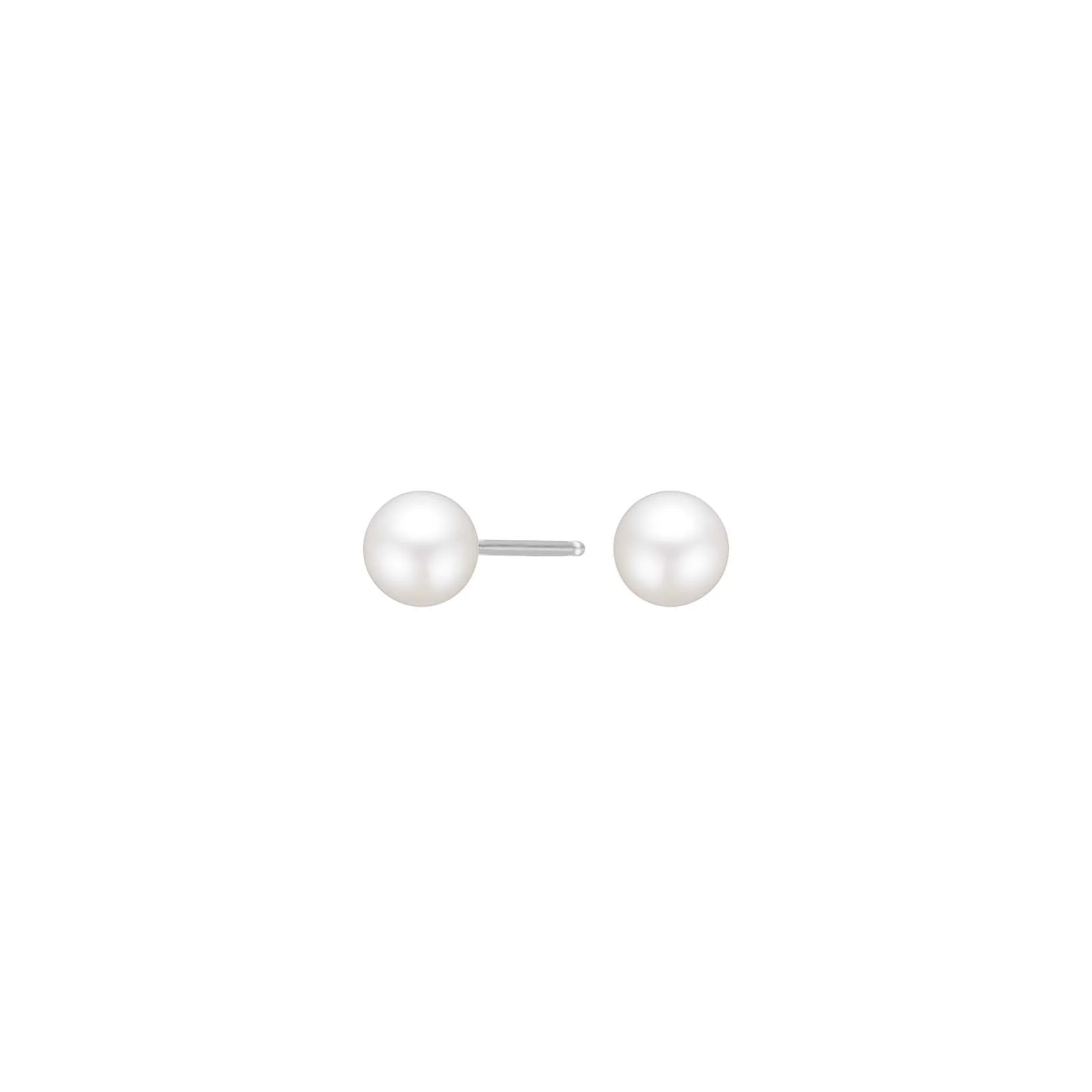 Rhod. sølvørestikker m/ferskvandsperle 6 mm