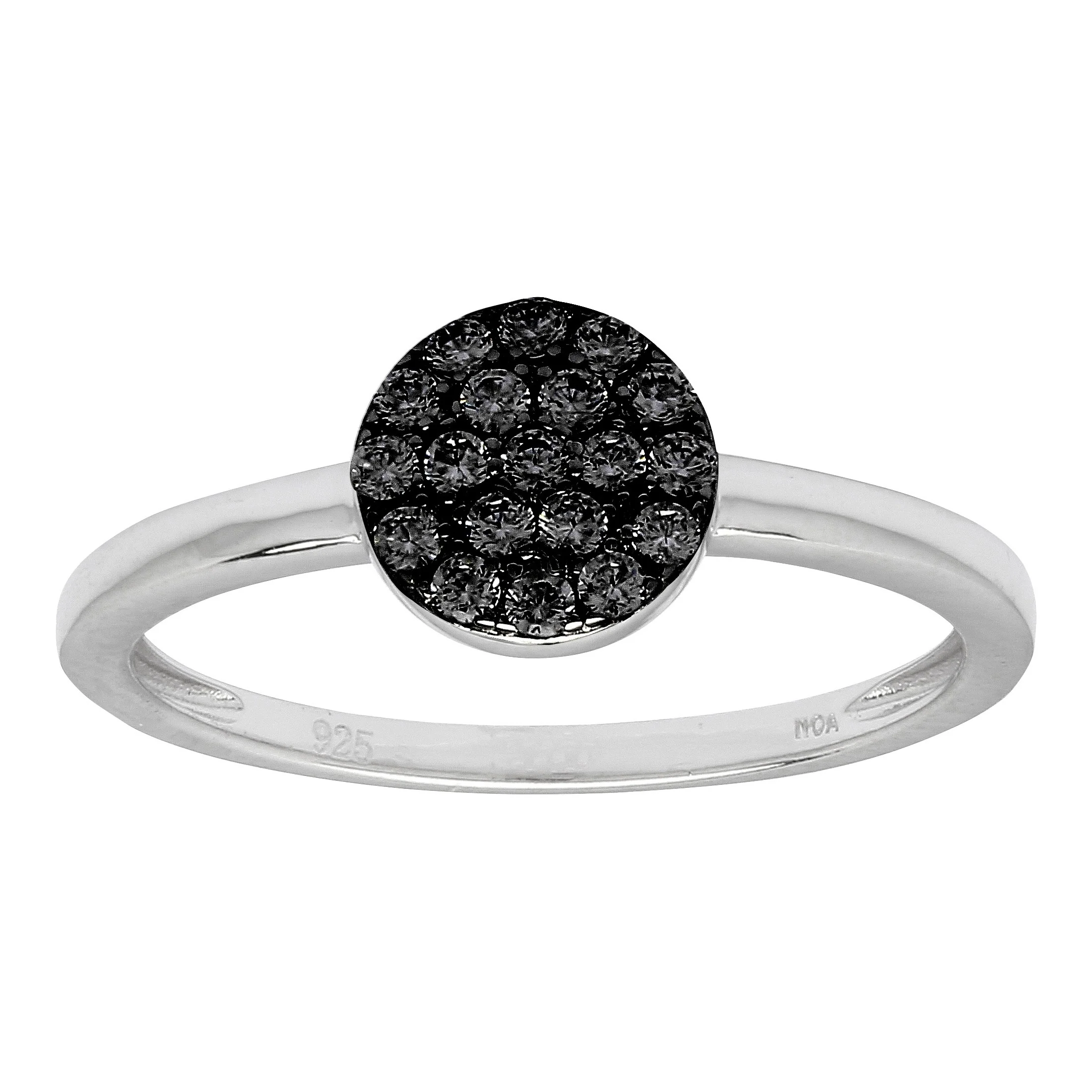Sølv ring ANNIENOR sorte cz. rund 6mm - Image 3