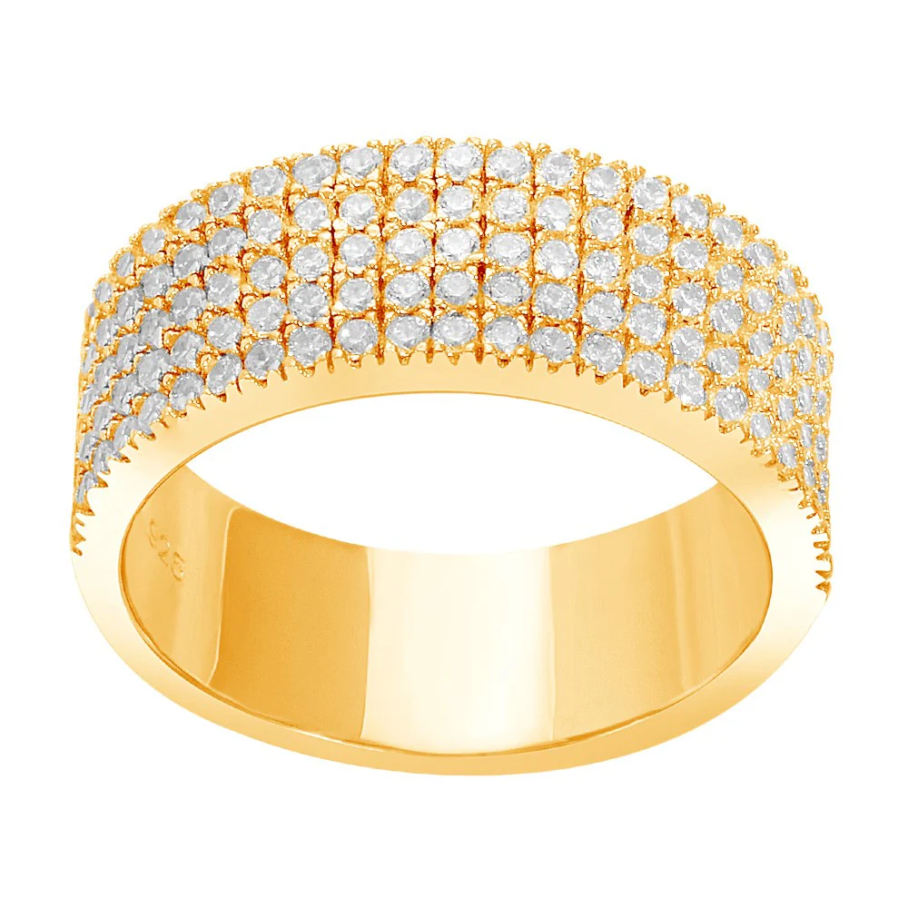 Rho. sølv ring ADINANOR m/ 5 rk. sorte cz.