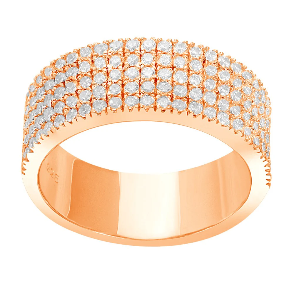 Rho. sølv ring ADINANOR m/ 5 rk. sorte cz. - Image 2