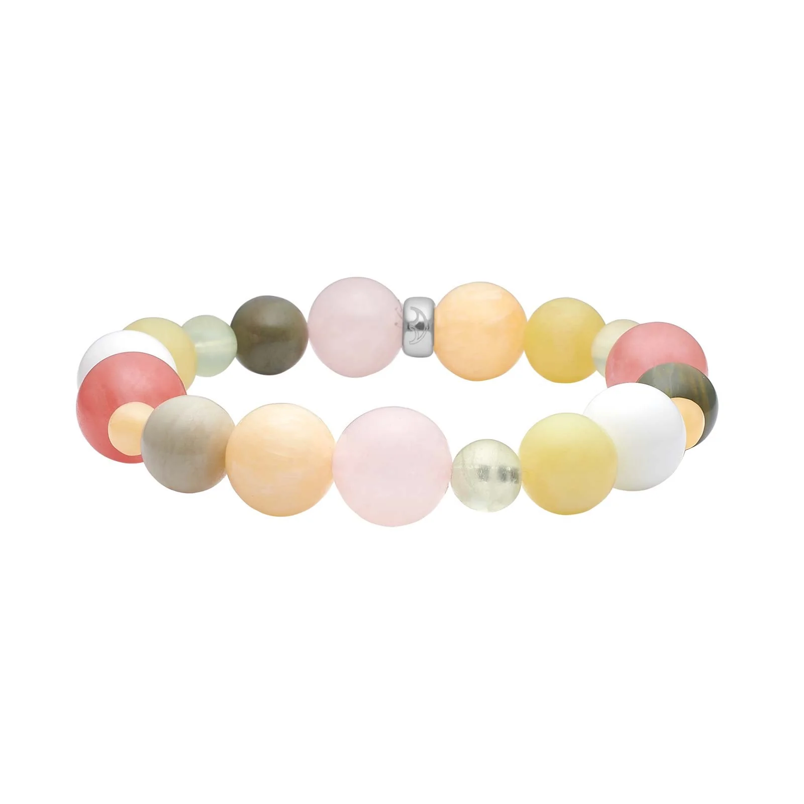 Rosaquartz, musdart, jade, prehnite, jasper, marmor 12mm armbånd