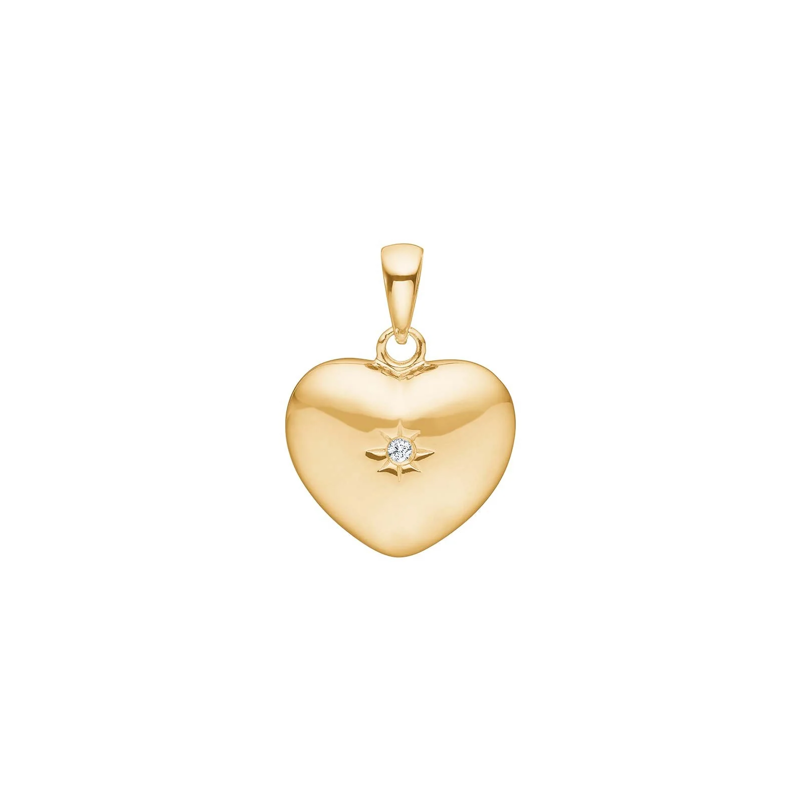 SIERSBØL 14 kt. hjerte 15 mm m. 0,015ct TWSI
