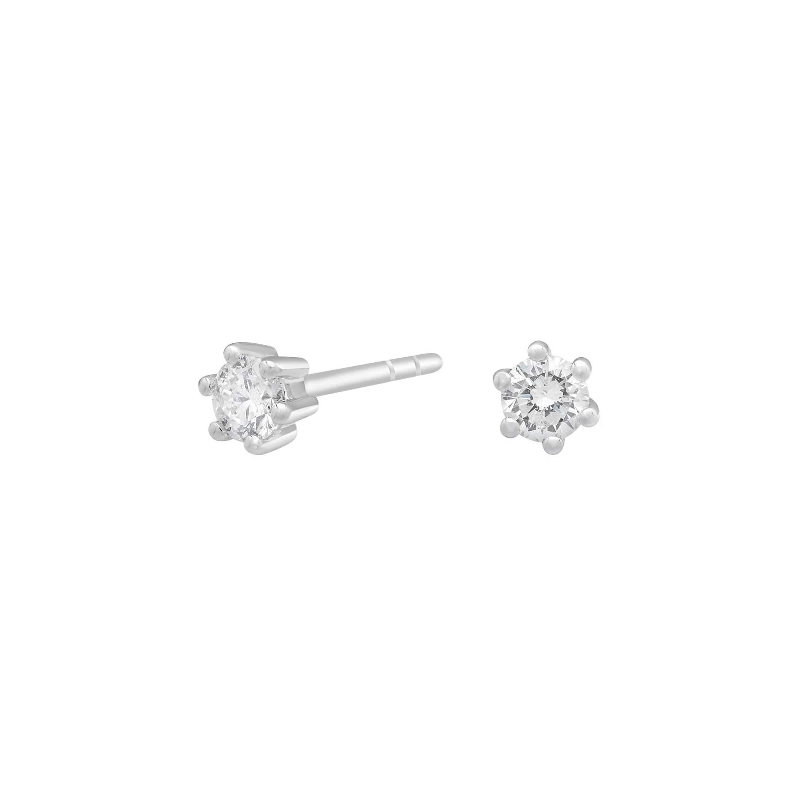 SIERSBØL 14k. Afrodite hvg. ørestik m. 0.20ct WSI