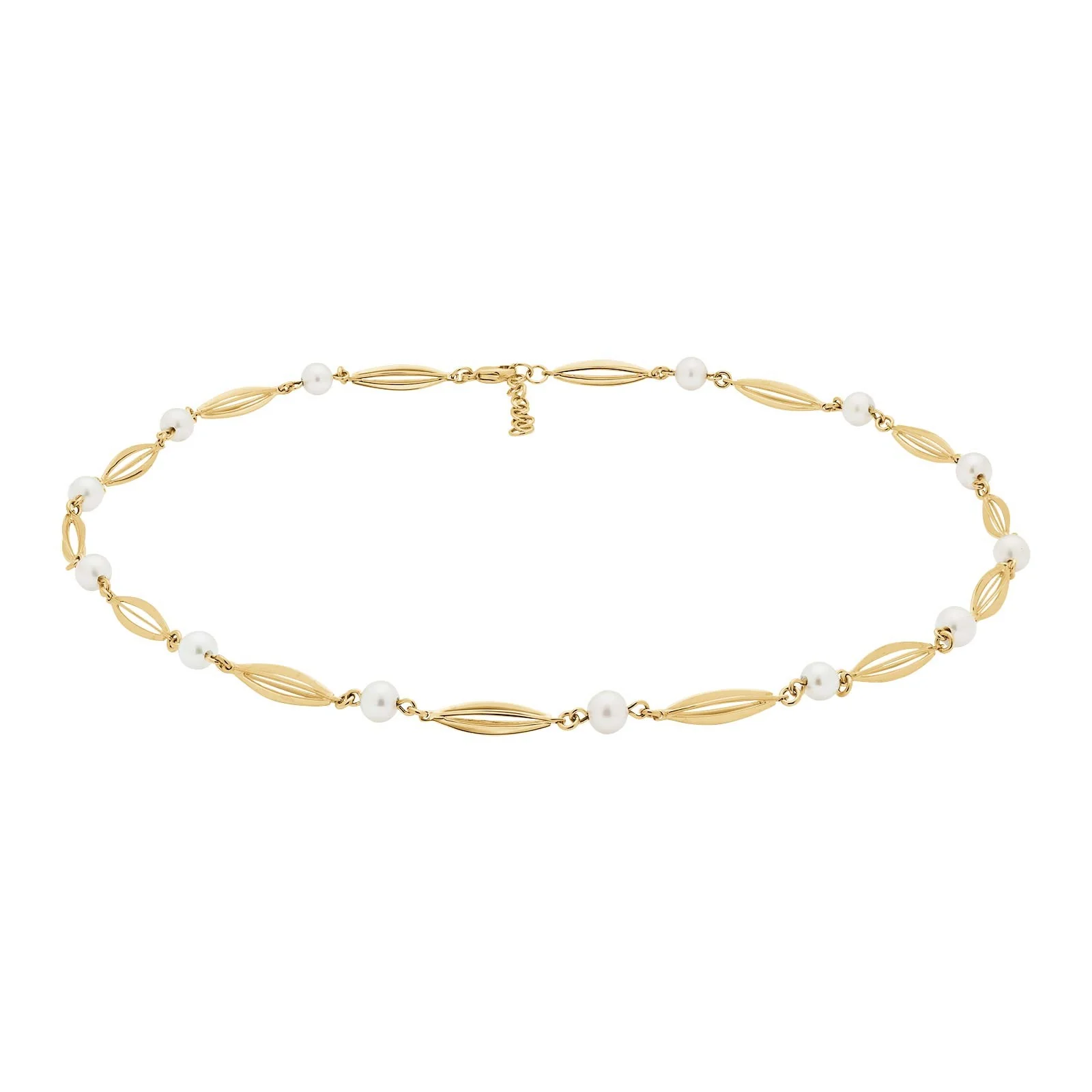 SIERSBØL 14kt. bur & perle (FWP) collier 42+3cm