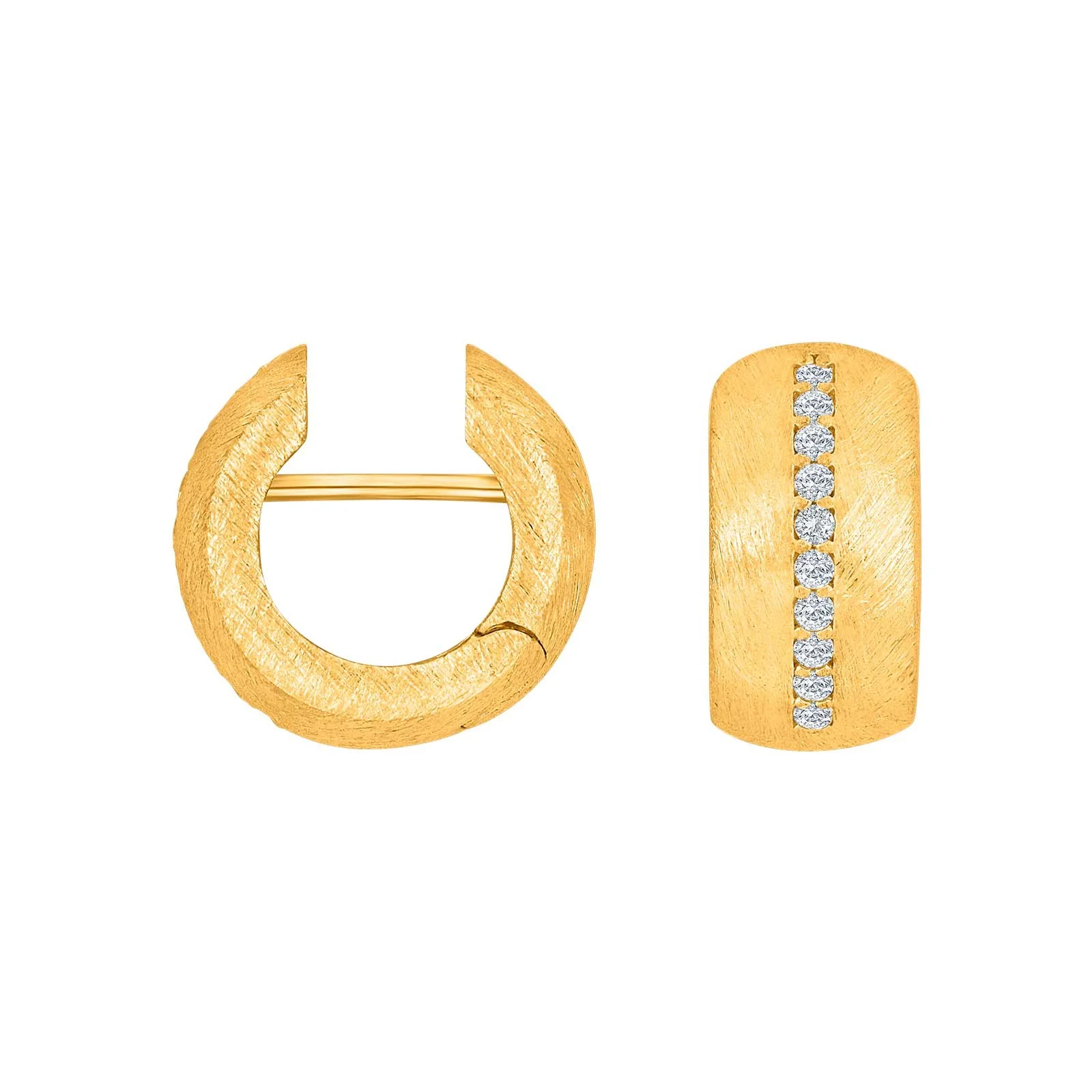 Sølv mat system-creoler m/cz Lola 16x8mm
