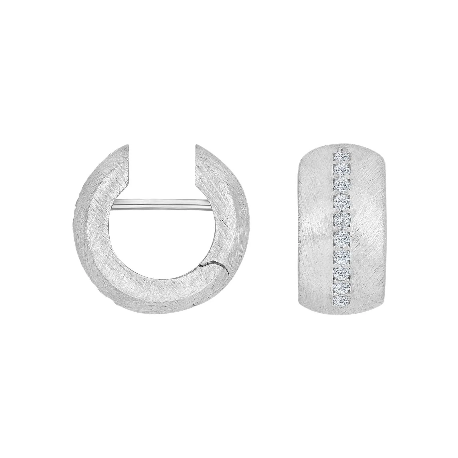 Sølv mat system-creoler m/cz Lola 16x8mm - Image 2