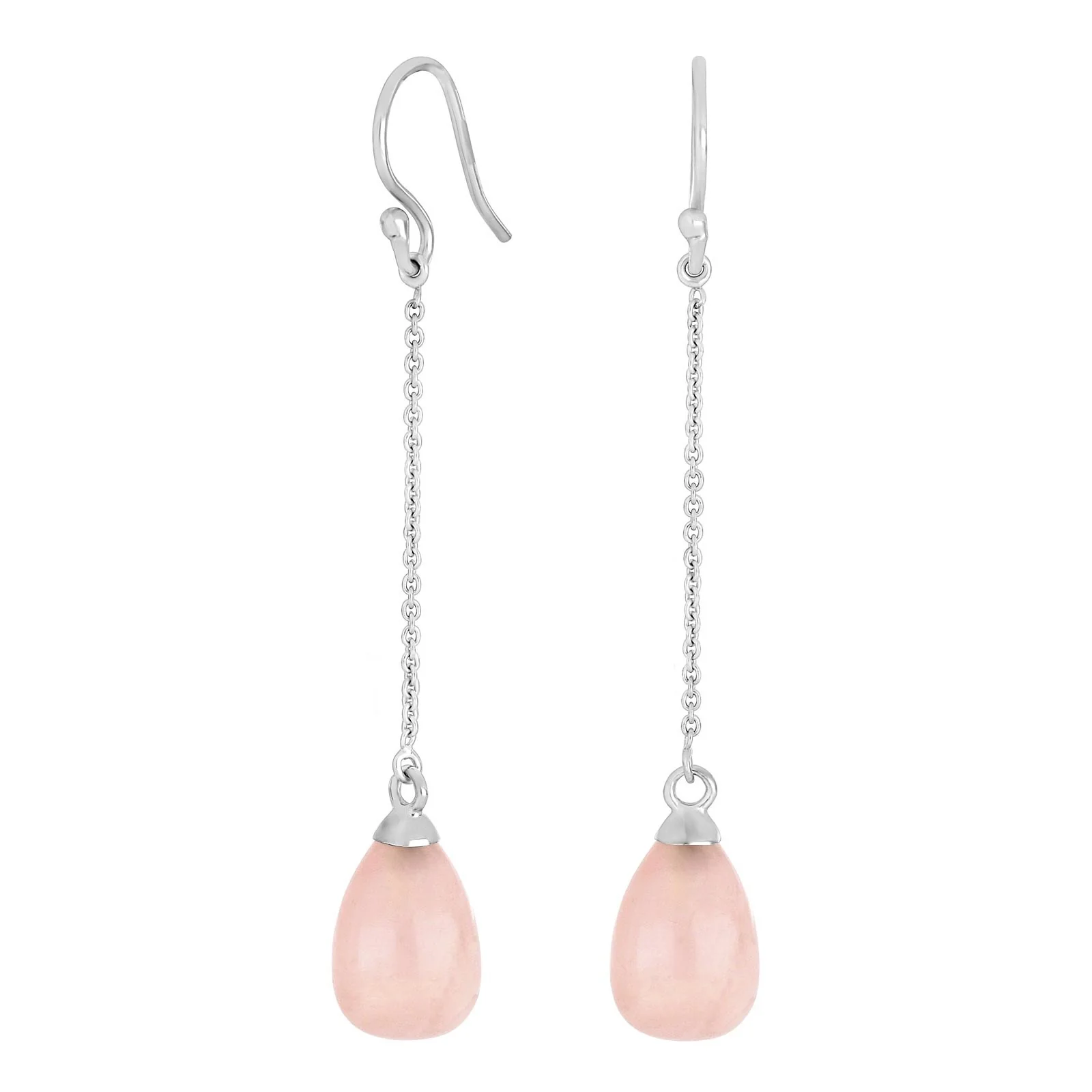 Sølv ørebøjler SWEETS52 rose quartz - Image 2